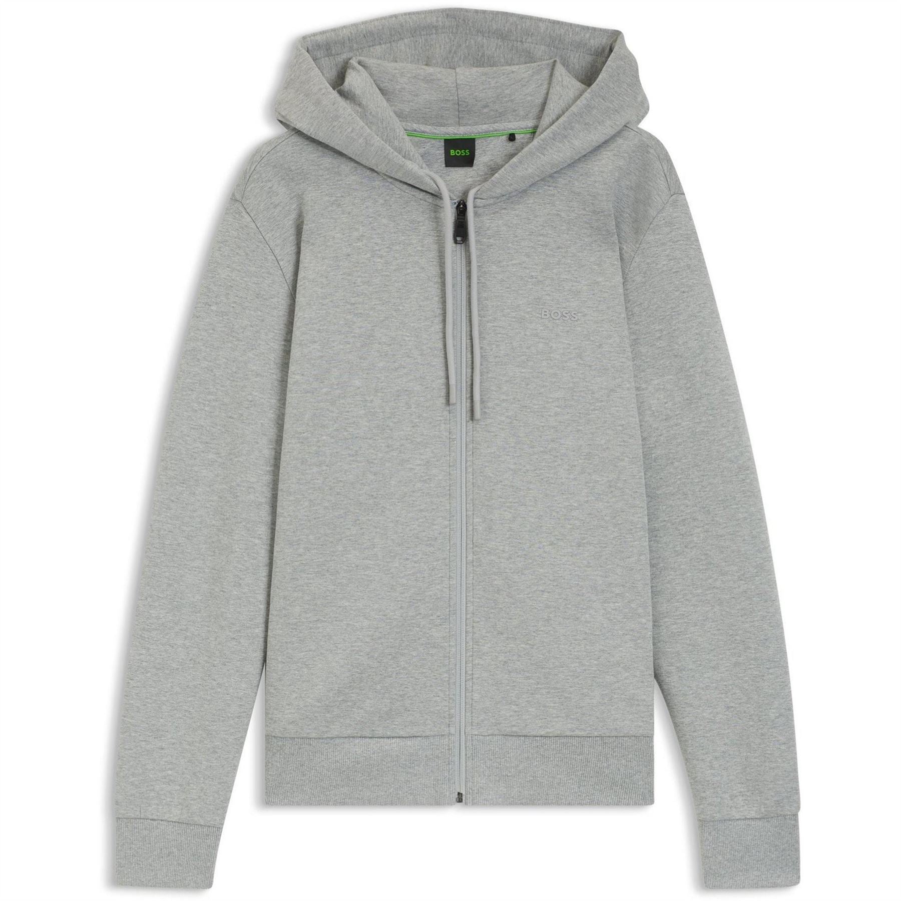 Boss BOSS GREEN Full Zip Hoodie with Adjustable Drawstring Hood   Streamlined Design