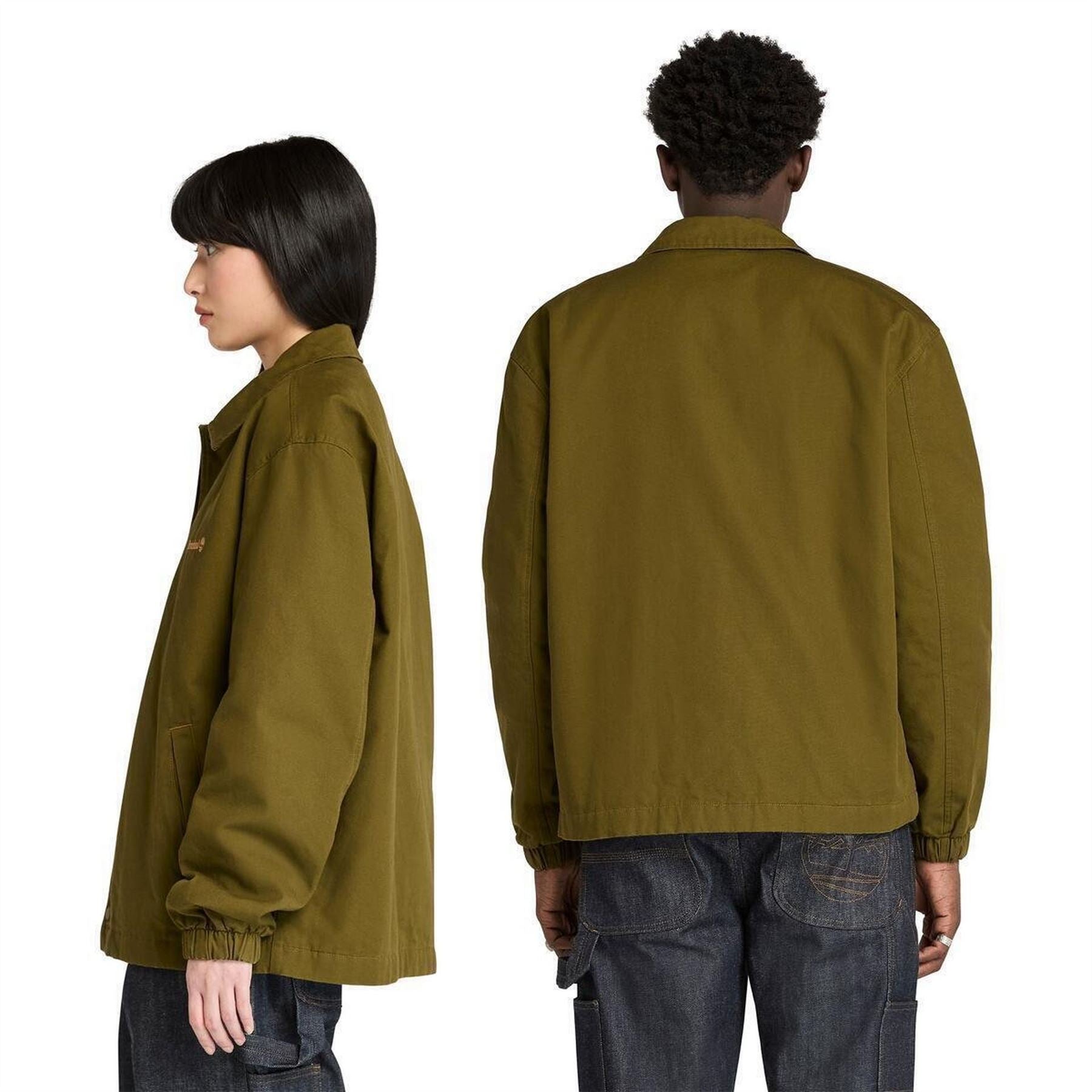 Timberland Coach Solid Patterned Snap Button Slant Pocket Overshirt