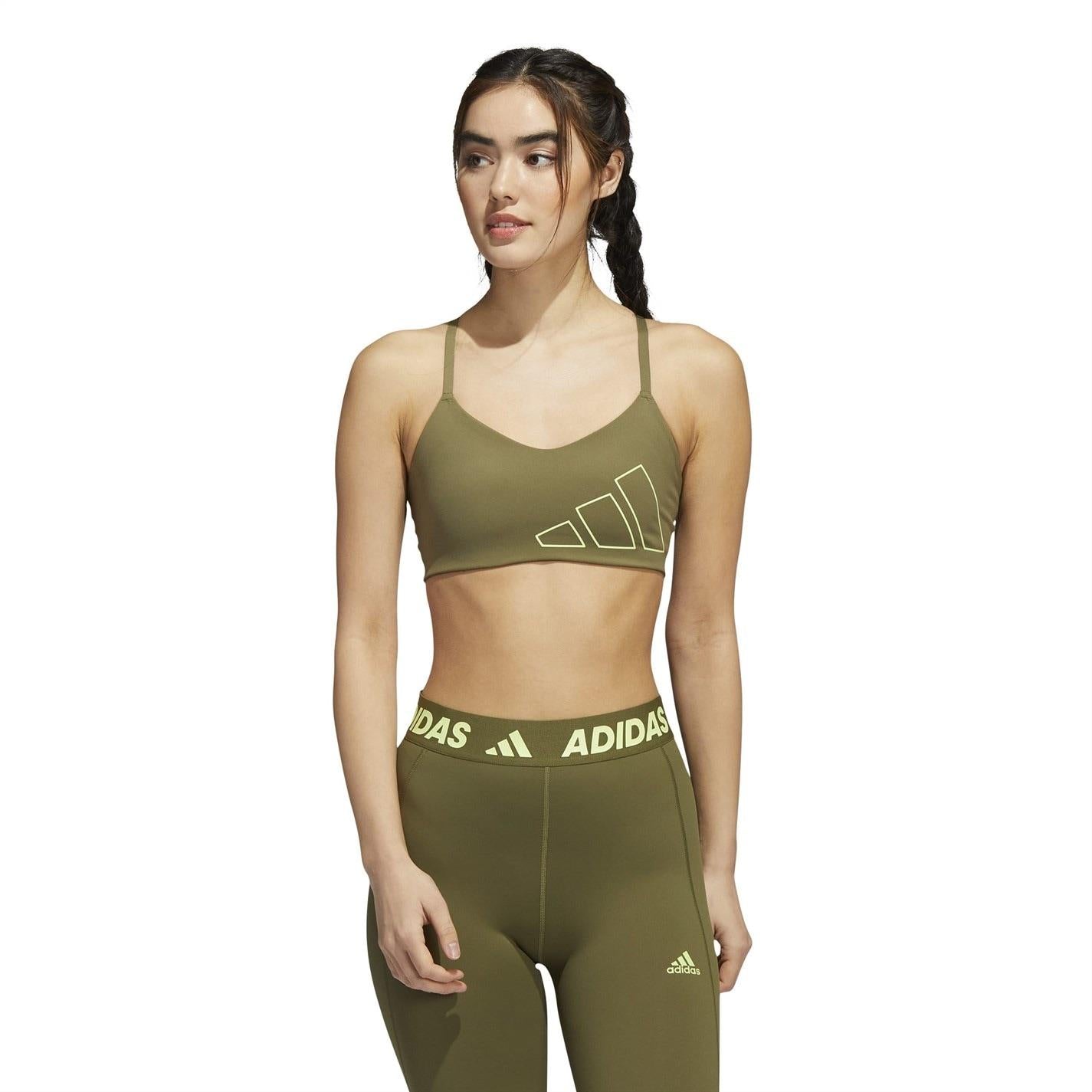 adidas Womens Aeroreact Training Light Support Logo Bra W Low Impact Sports