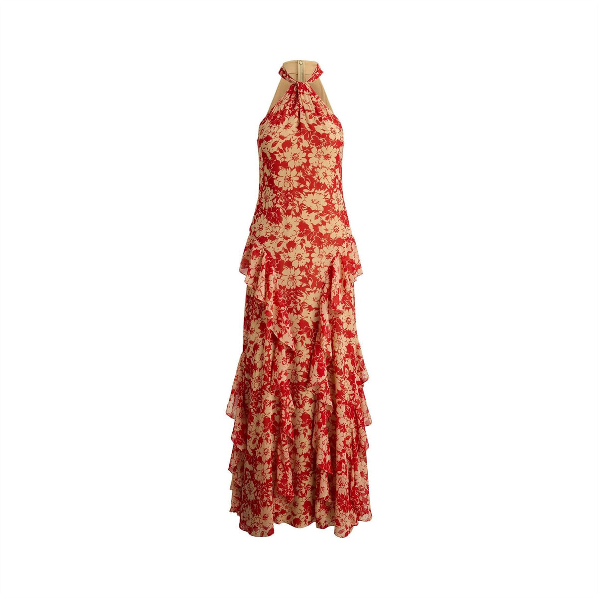 Lauren by Ralph Lauren Georgette Halter Gown