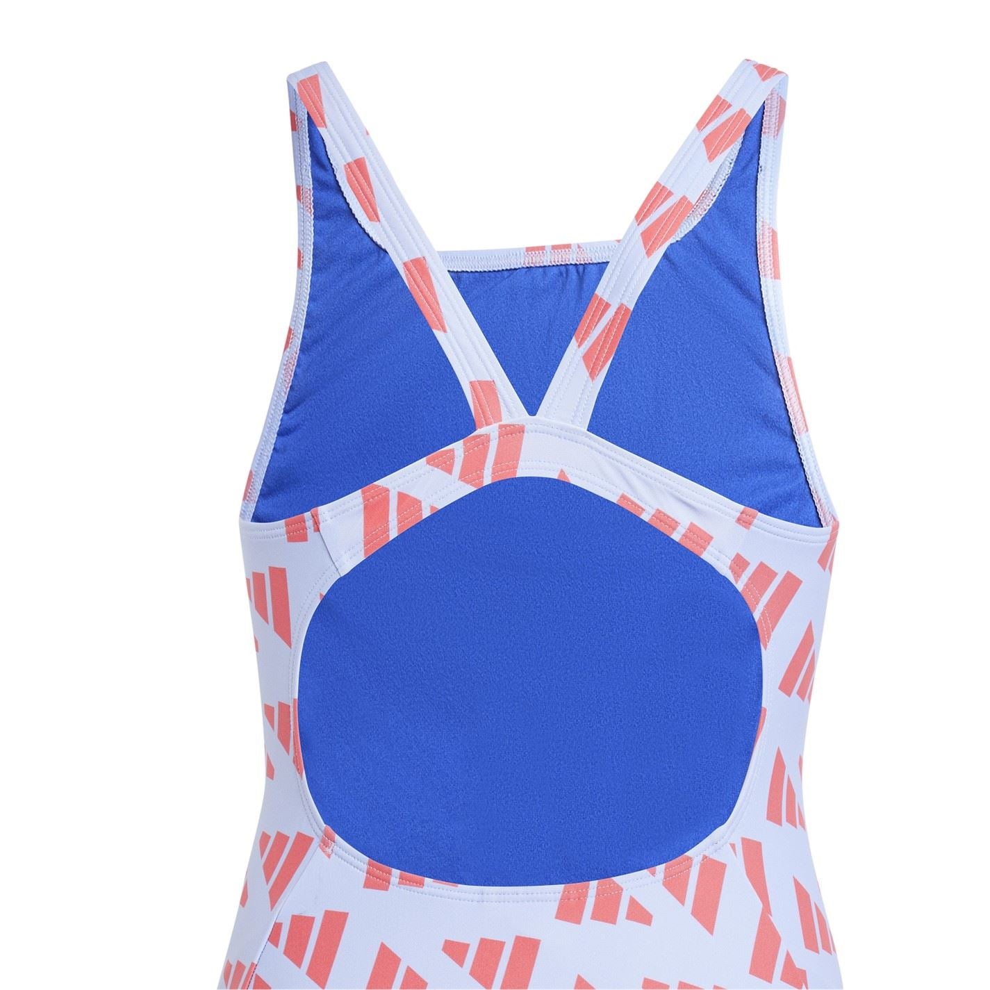 adidas Logo Graphic V Back Swimsuit Juniors