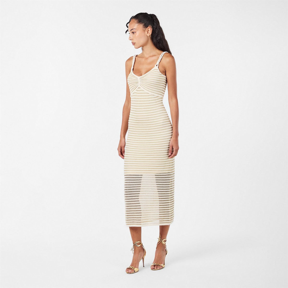 French Connection Jerry Textured Knit Fitted Knitted Jumper Dress
