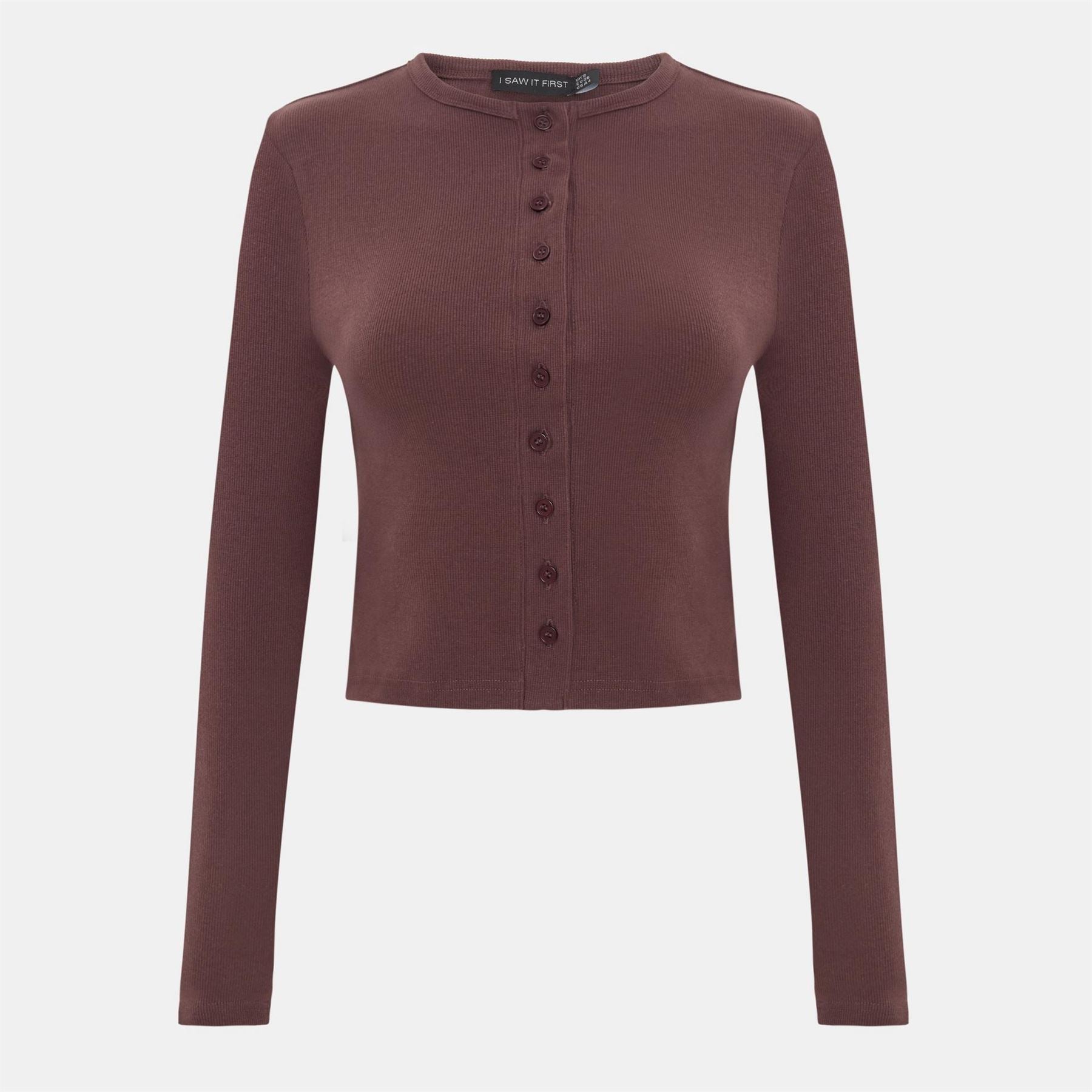 I Saw It First Sleeve Rib Button Top
