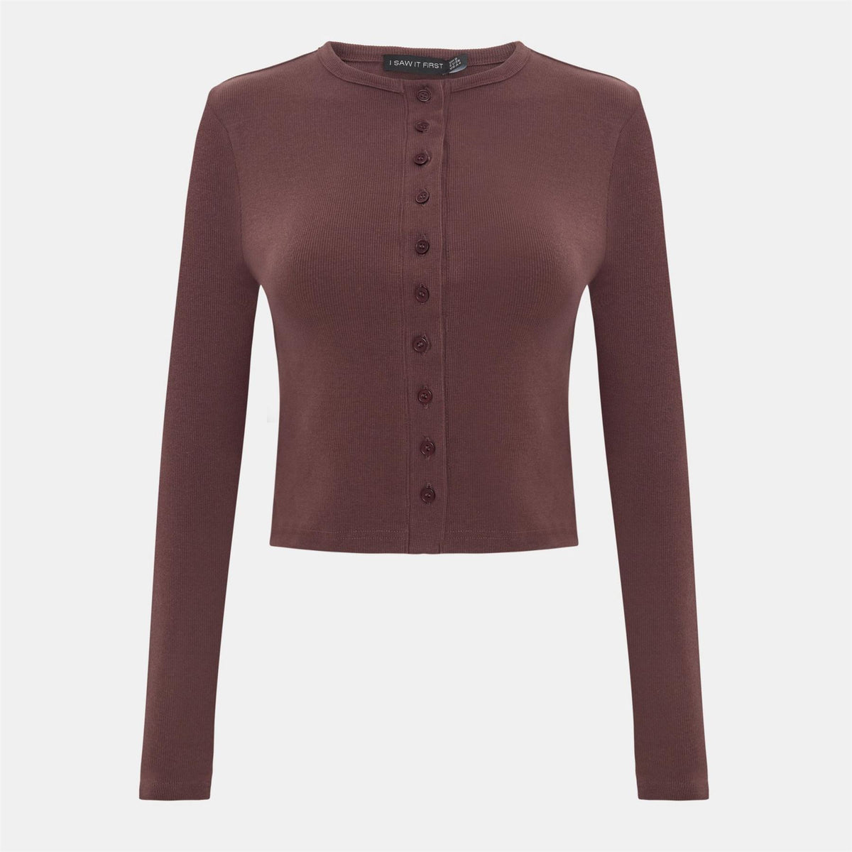 I Saw It First Sleeve Rib Button Top