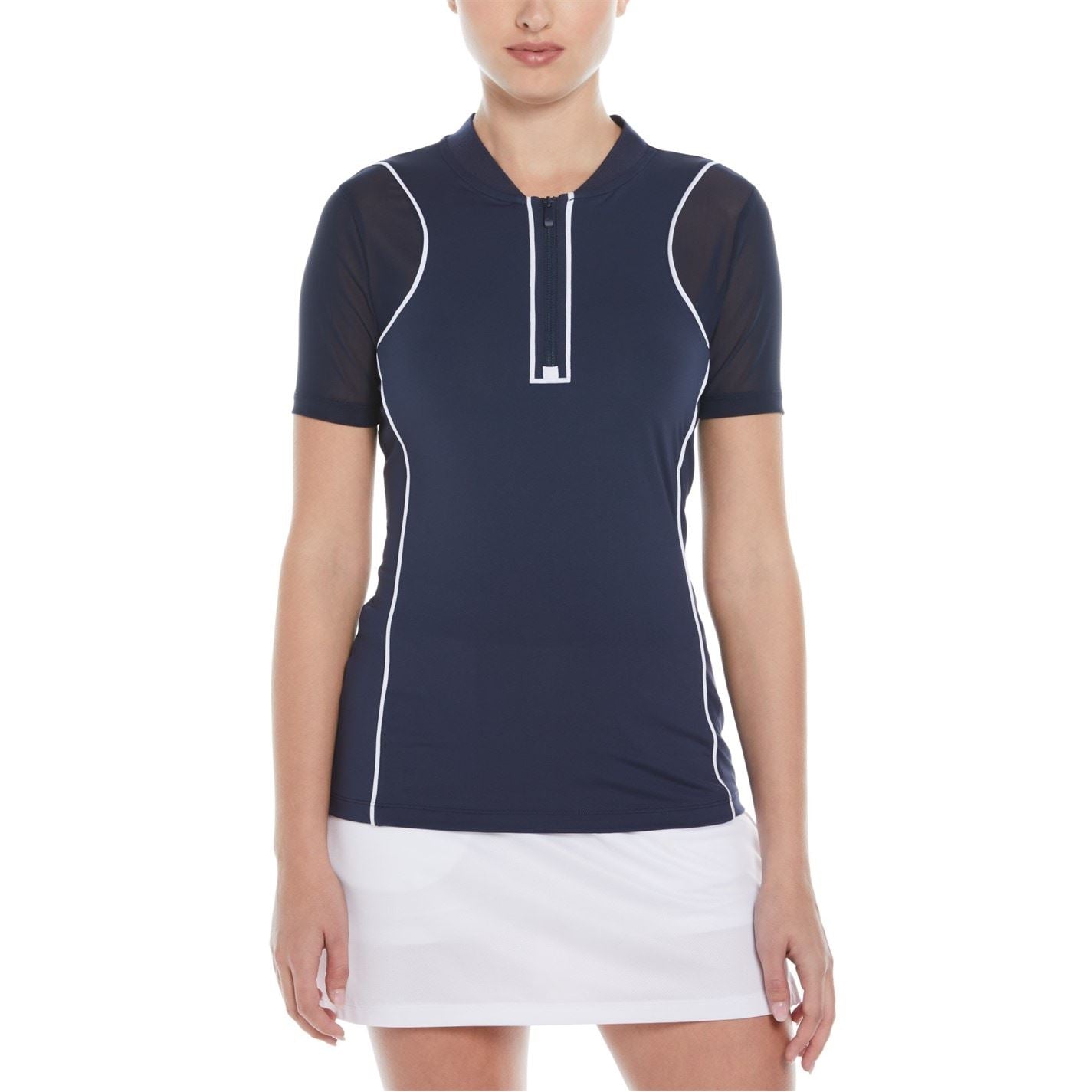 Original Penguin Golf PG Zipped Front Short Sleeve Performance Polo Shirt