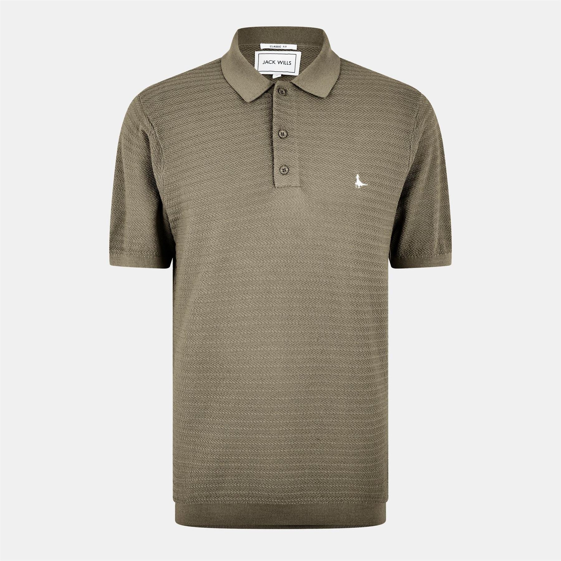 Jack Wills Herringbone Short Sleeve Polo Shirt