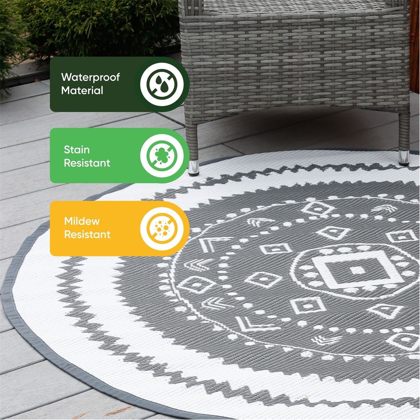 Streetwize Round Outdoor Rugs
