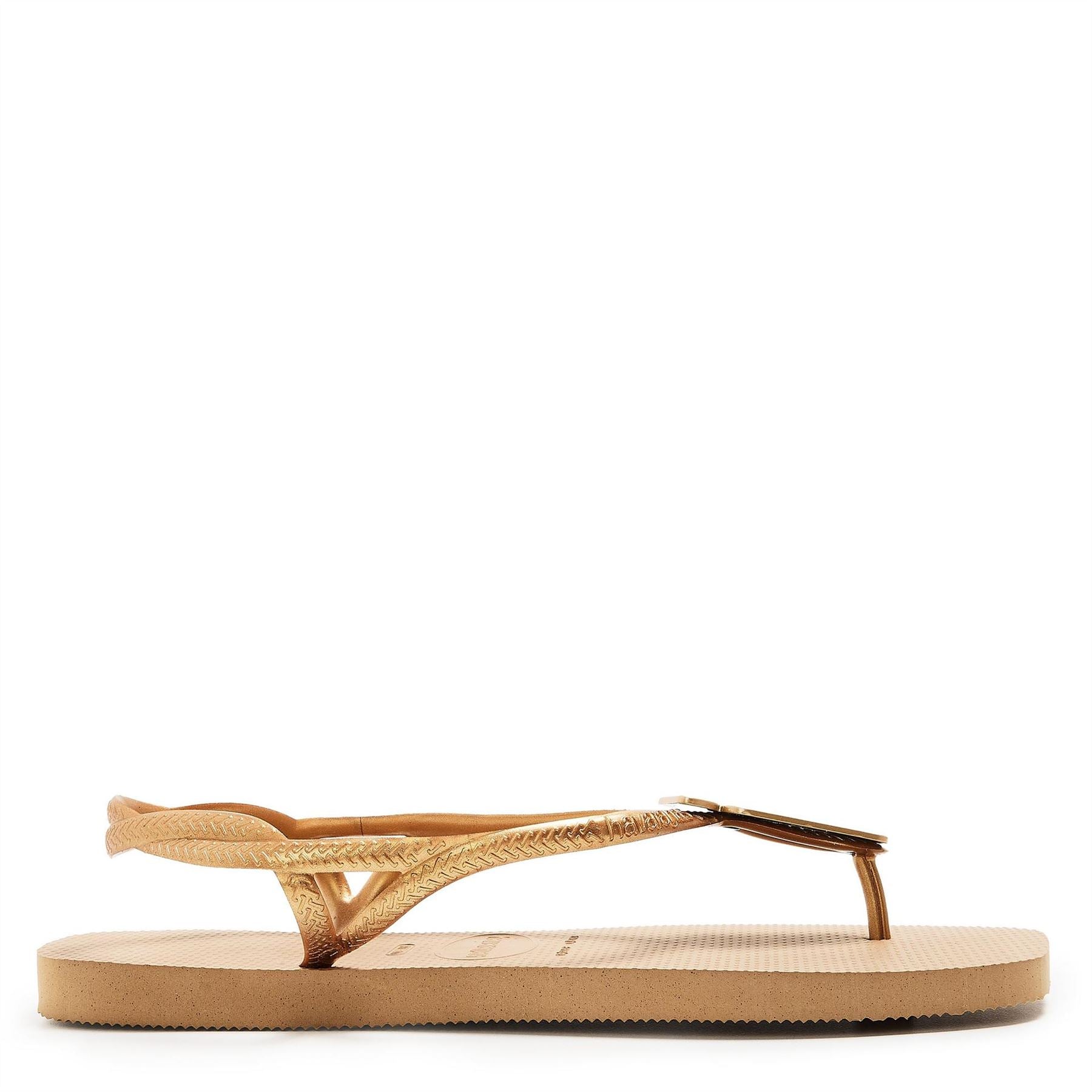 Havaianas Womens Luna Squared Chic Rose Gold 39 Flip Flops