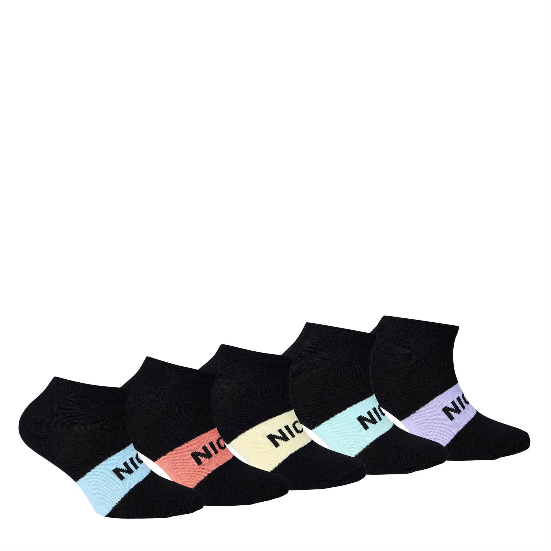 Nicce 5 Pack Lettering No Show Socks