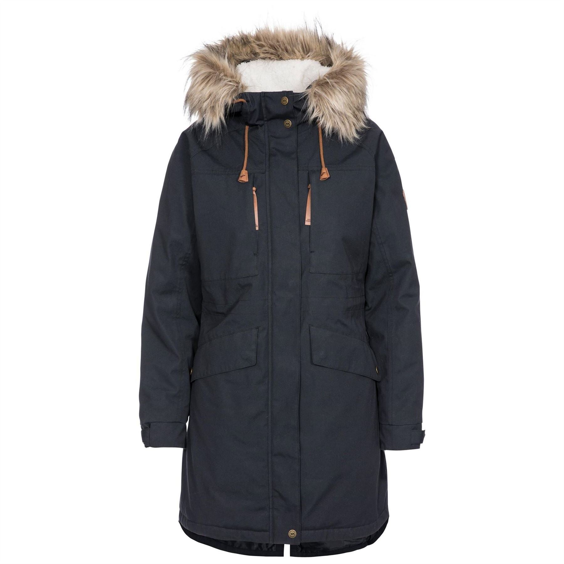 Trespass Faithful Hooded Solid Patterned Parka Coat