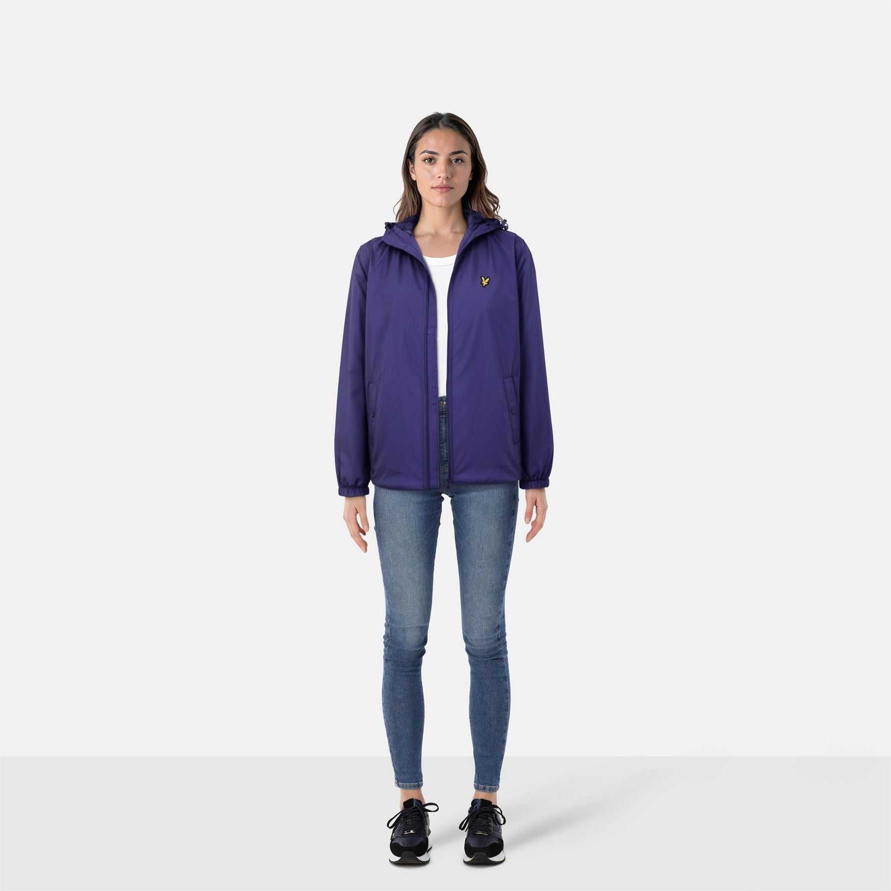 Lyle and Scott Zip Through Cotton Wind Resistant Long Sleeve Hooded Rain Anorak