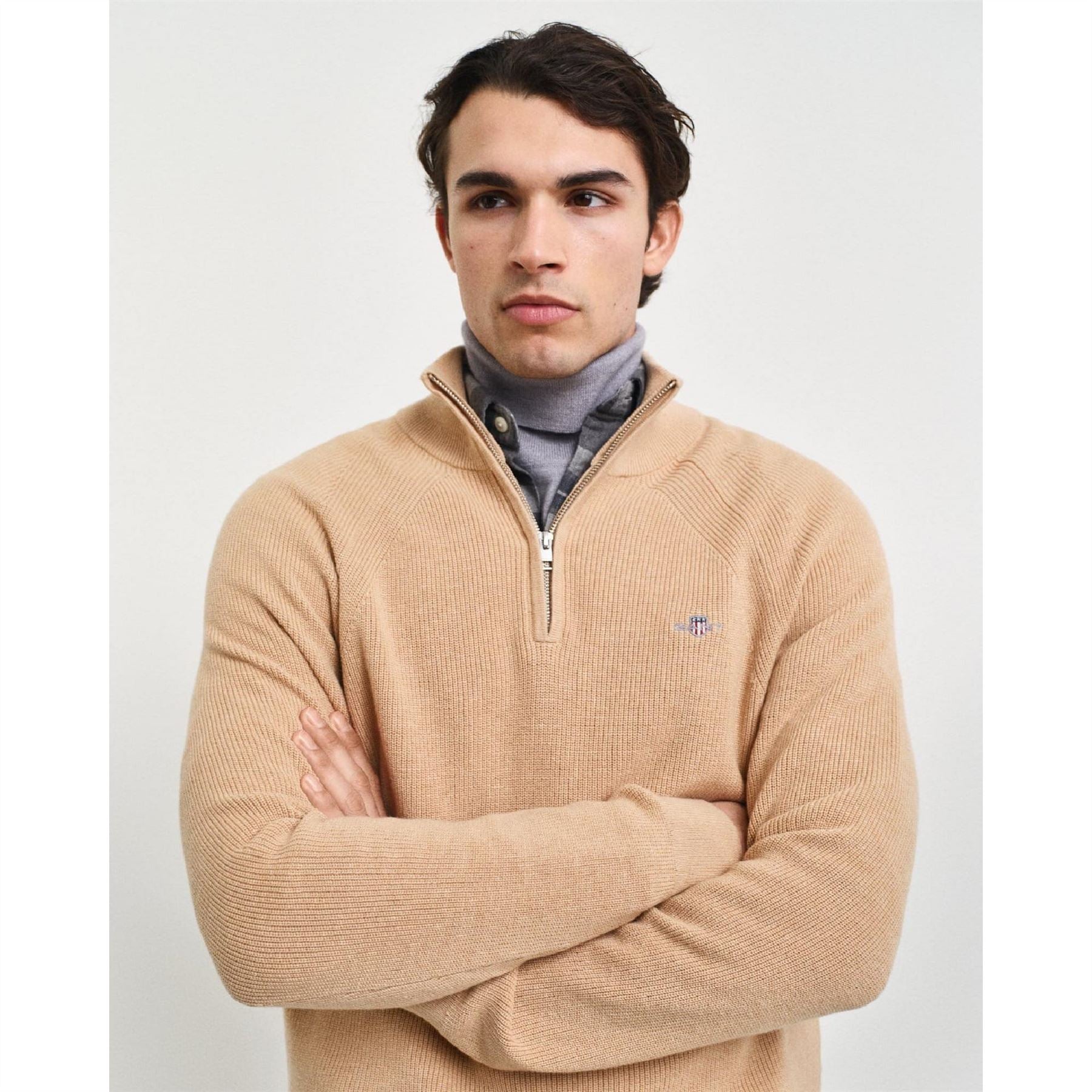 Gant Wool Rib Half Zip Fleece