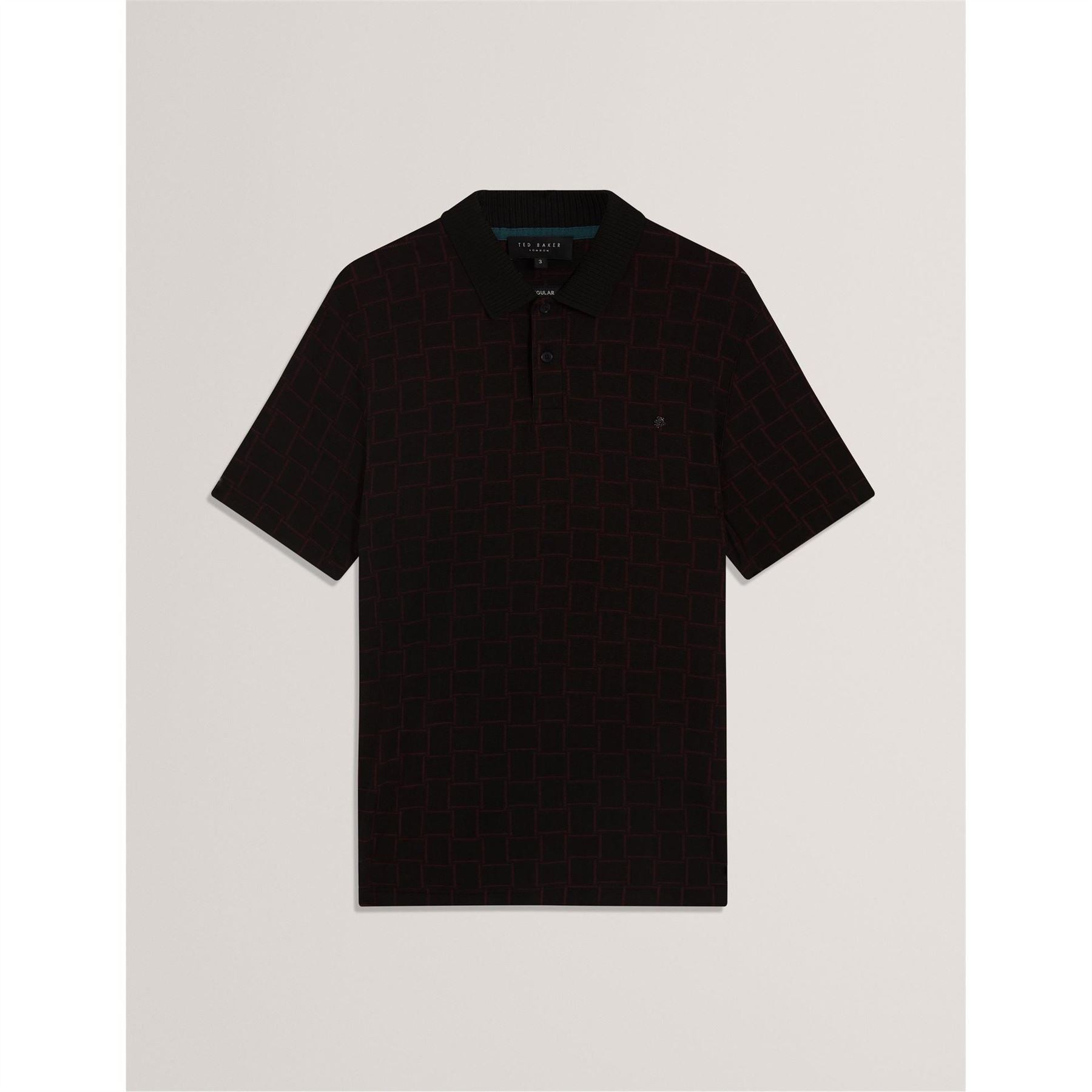 Ted Baker Jacquard Collared Neck Short Sleeve Polo Shirt
