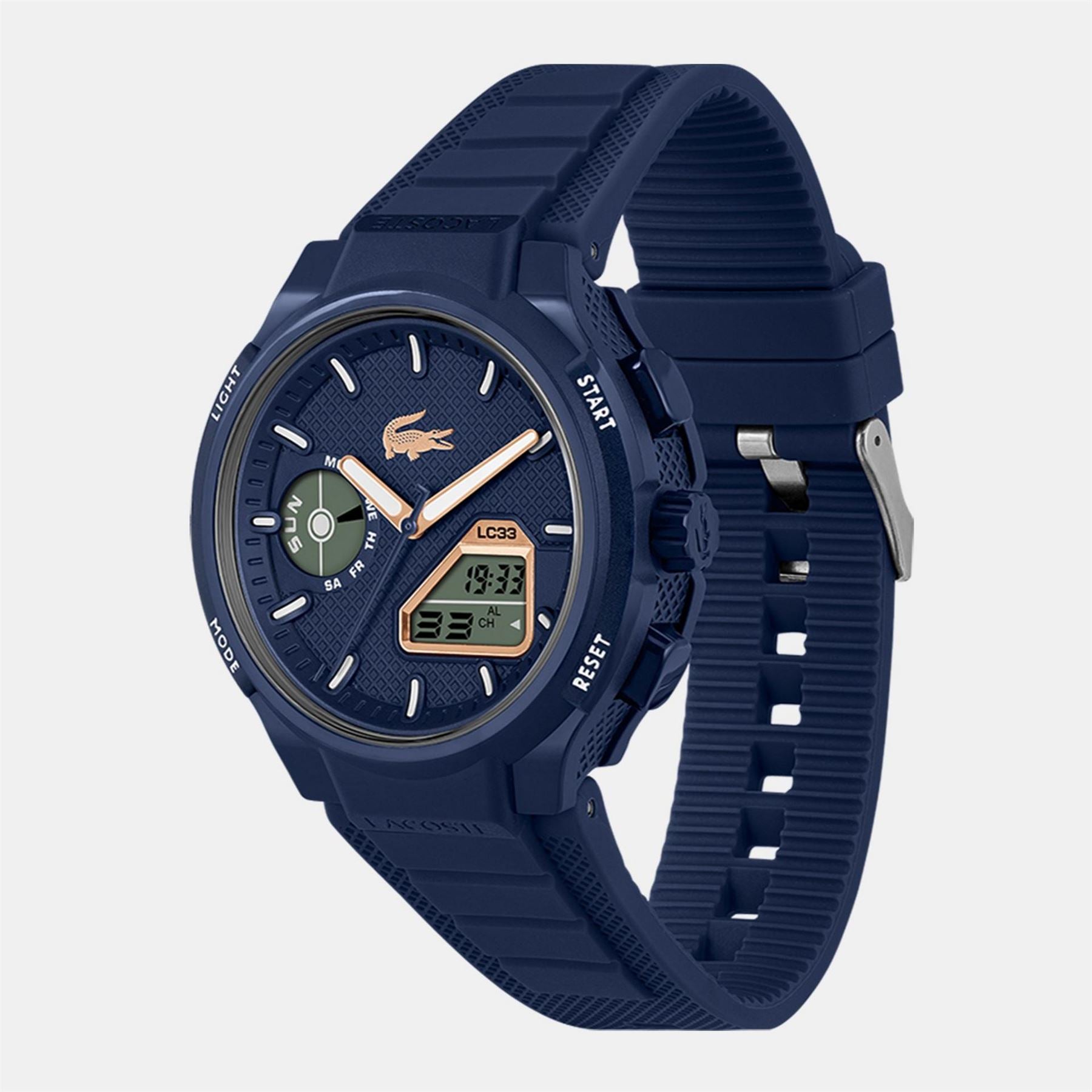 Lacoste Watches Mens Lc33 Silicone Strap Watch