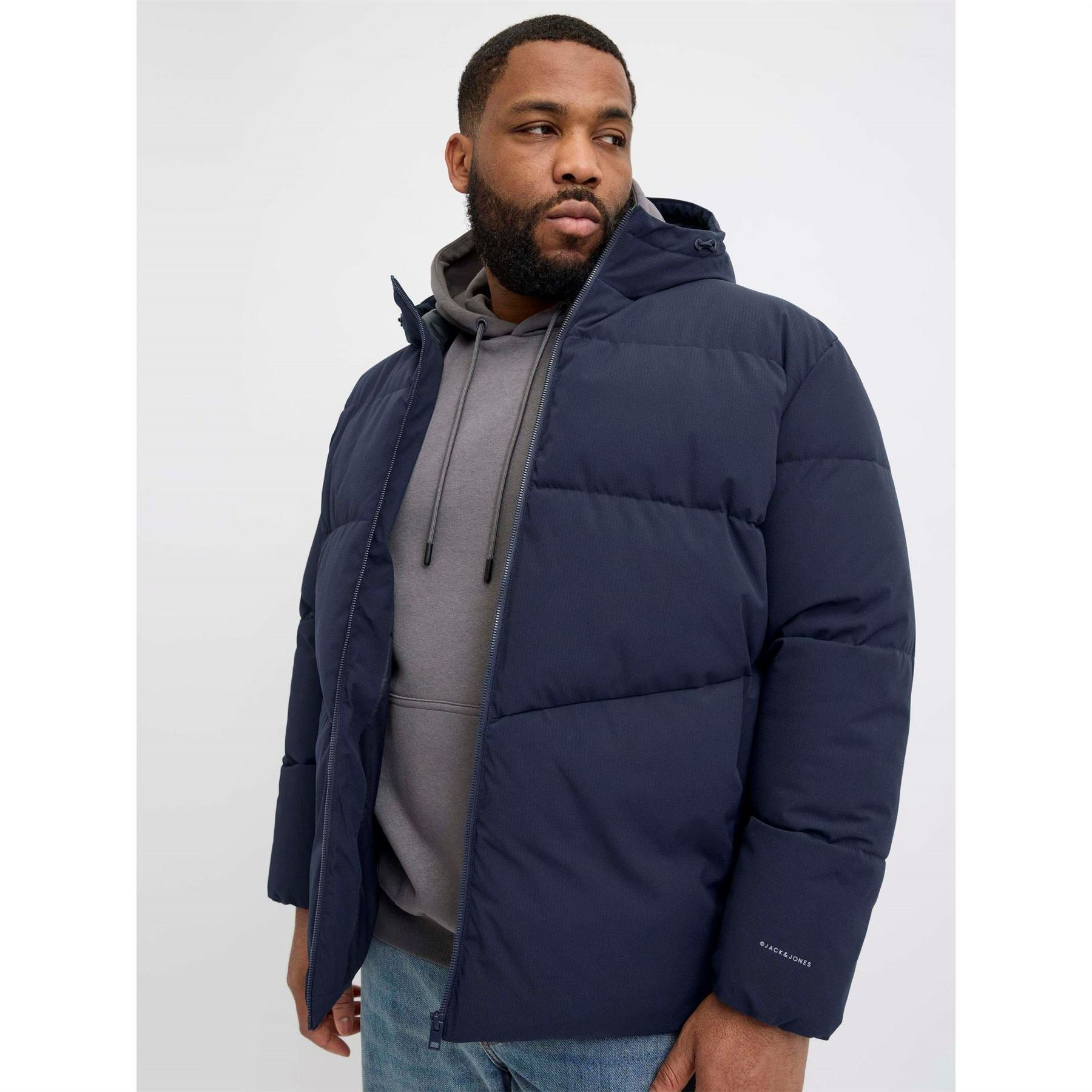 Jack and Jones Solid Patterned Global Puffer Jacket