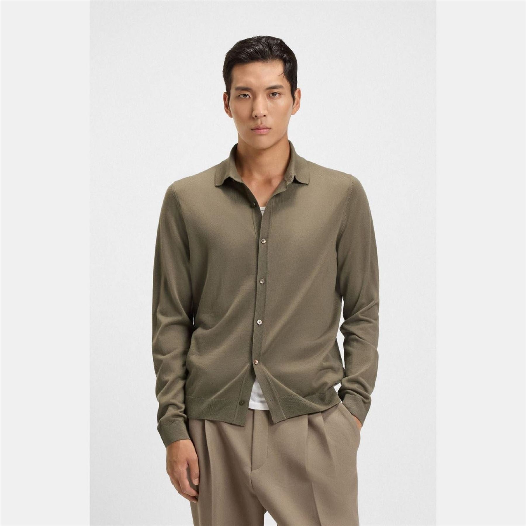 Boss Regular FiT-Shirt In Virgin Wool