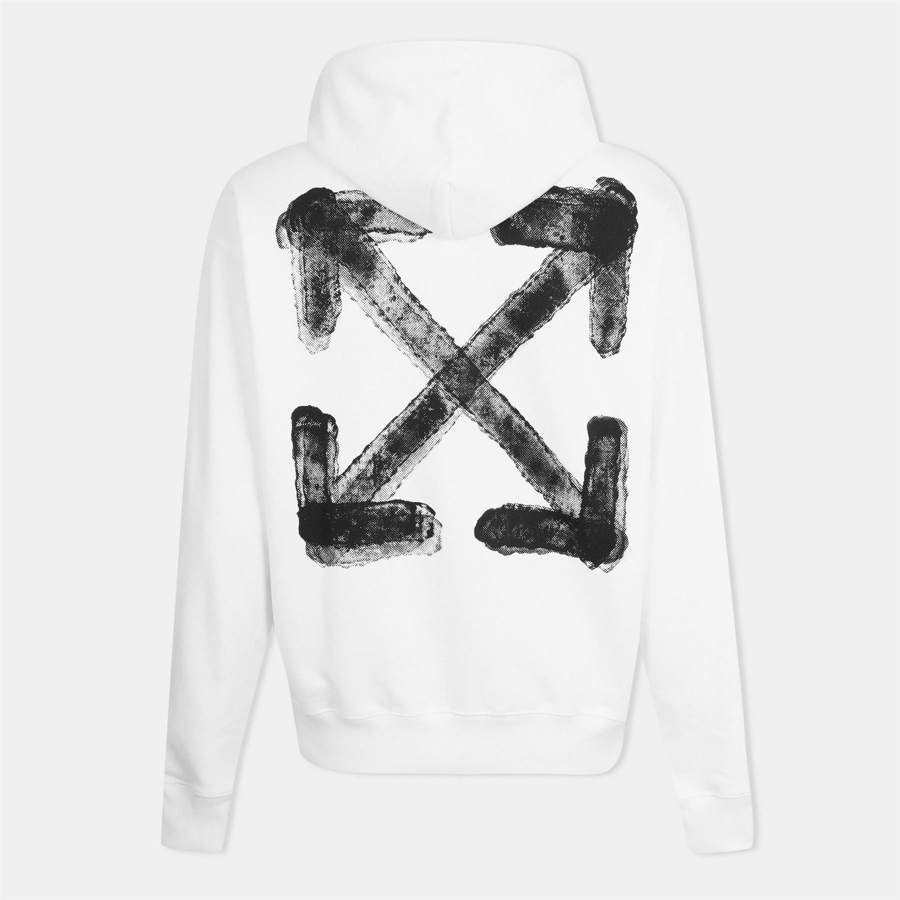 Off White Embroidered Hooded Neck Long Sleeve Sweatshirt