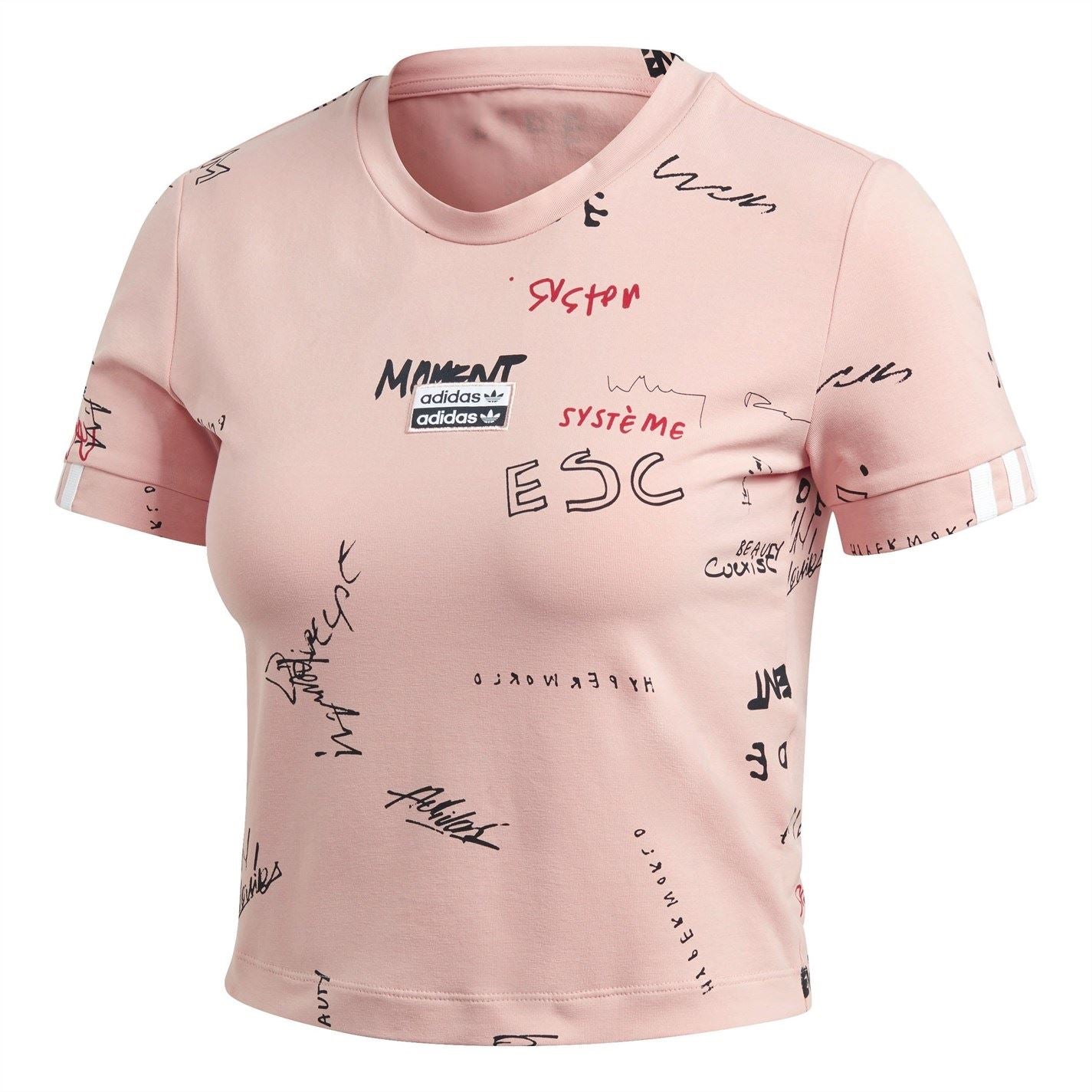 adidas Originals Regular Fit Lettering Crew Neck T-Shirt