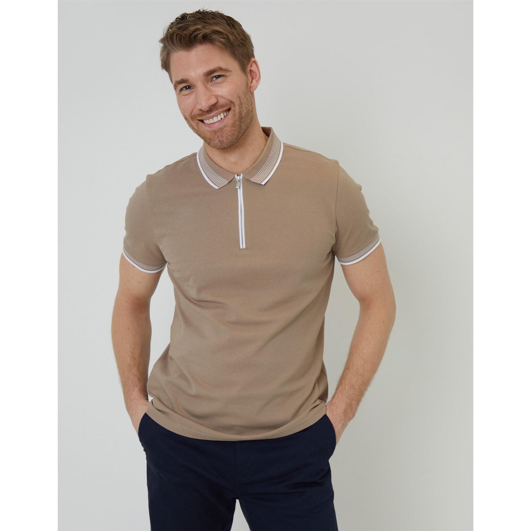 Threadbare Polo Honey Regular Fit Short Sleeve Shirt