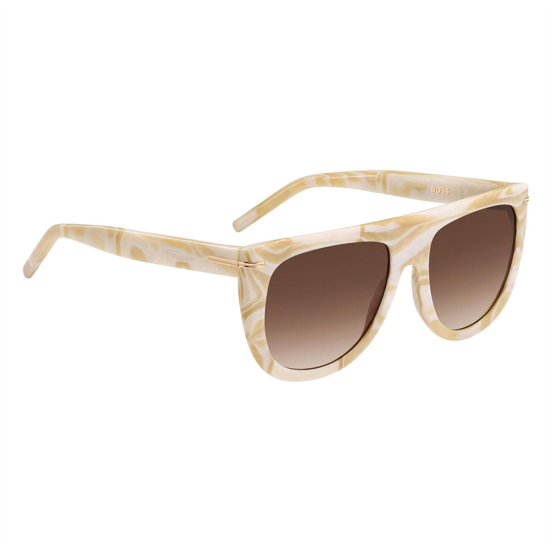 Boss Sq Flat Top Round Sunglasses