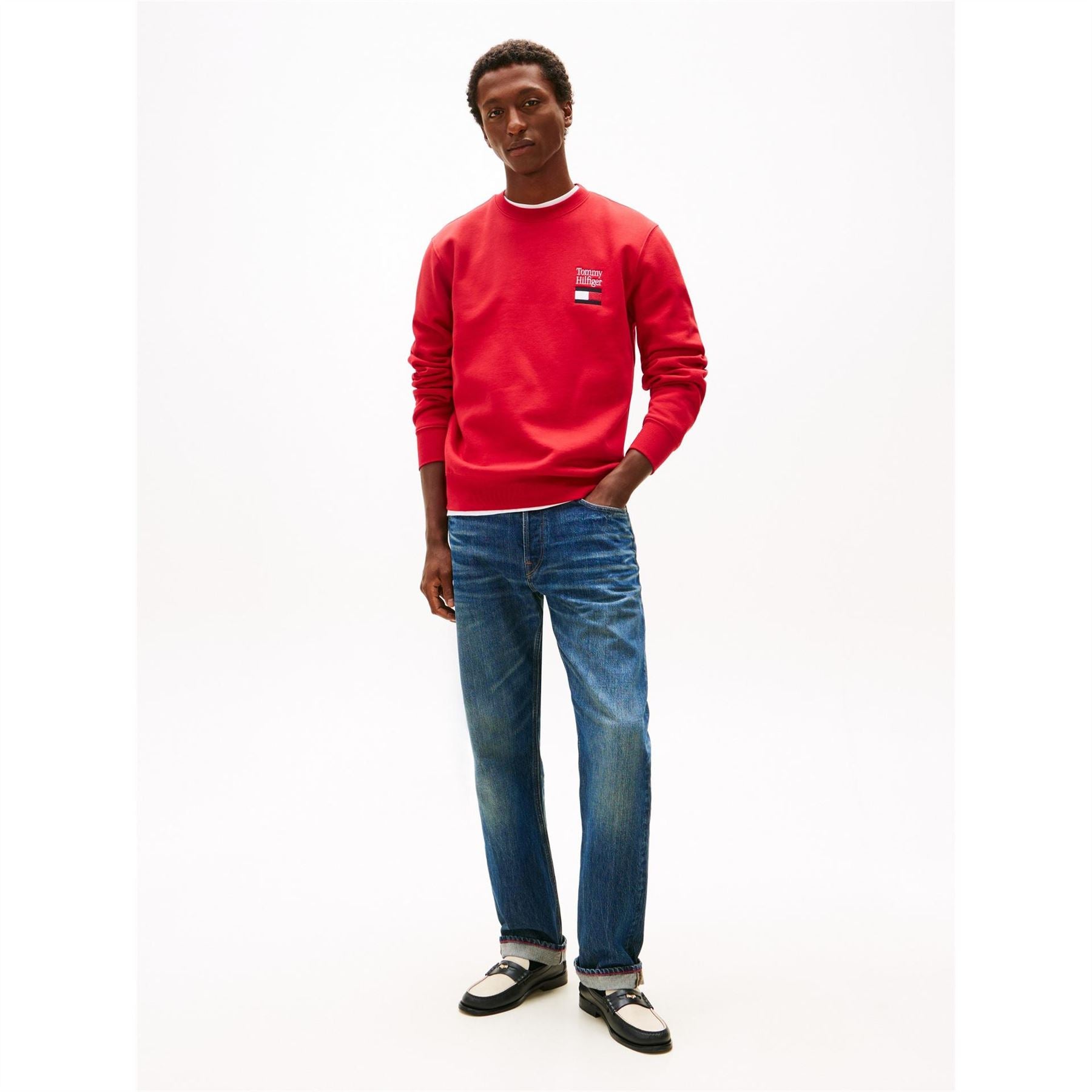 Tommy Hilfiger Embroidered Flag Crew Neck Long Sleeve Sweatshirt