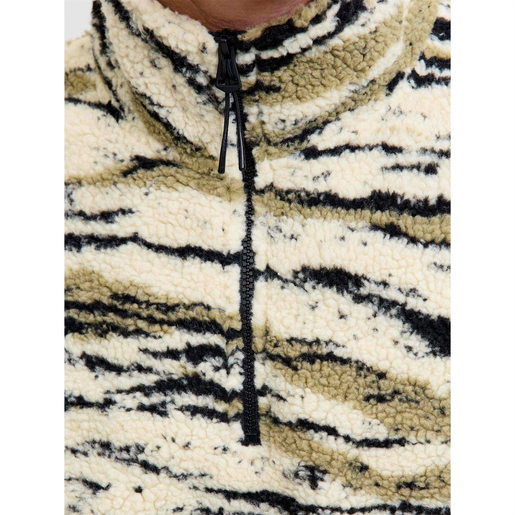 Jack and Jones Mens Skin Teddy Fleece Half Zip Top
