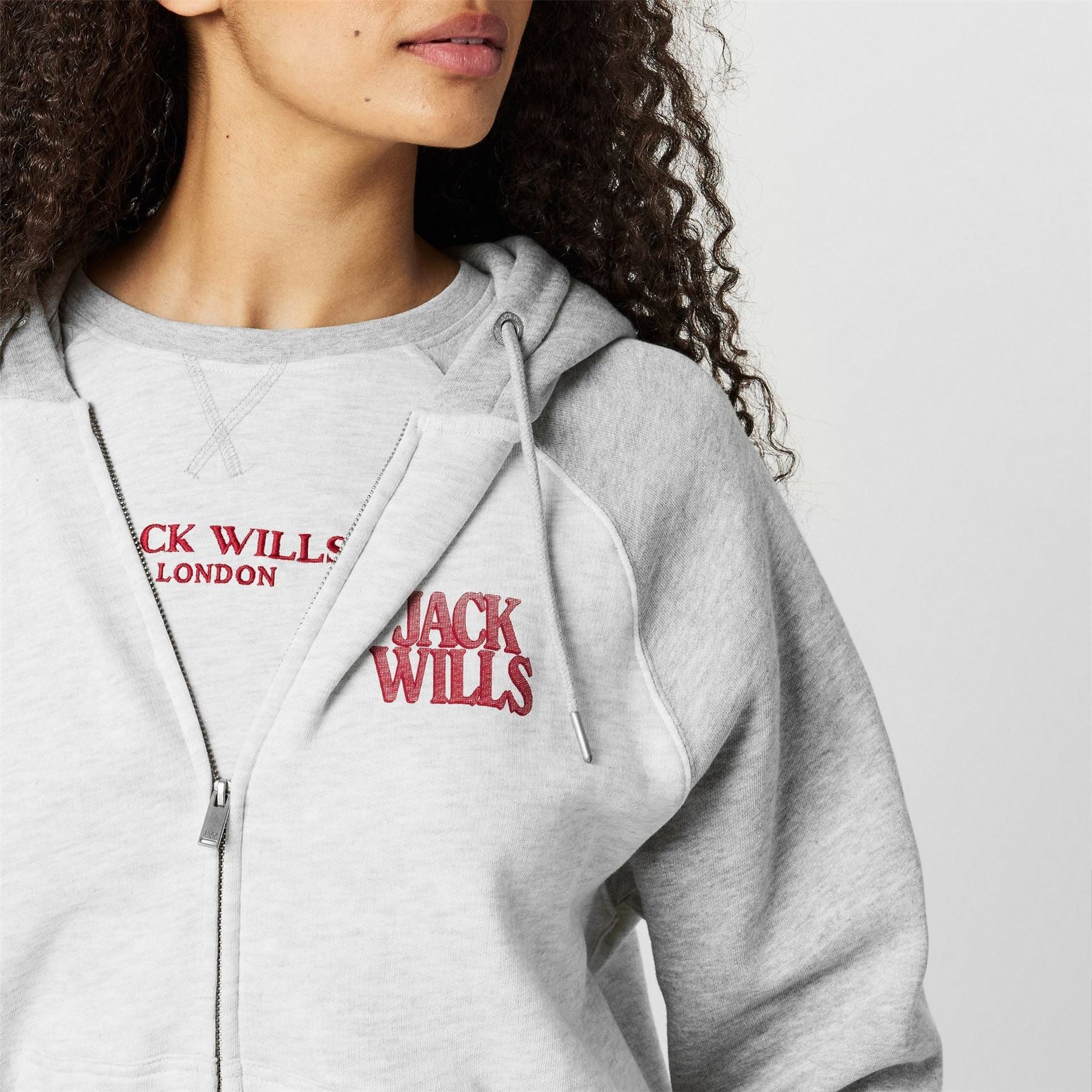 Jack Wills Hooded Color Block Sweat Jacket with Ribbed Cuff