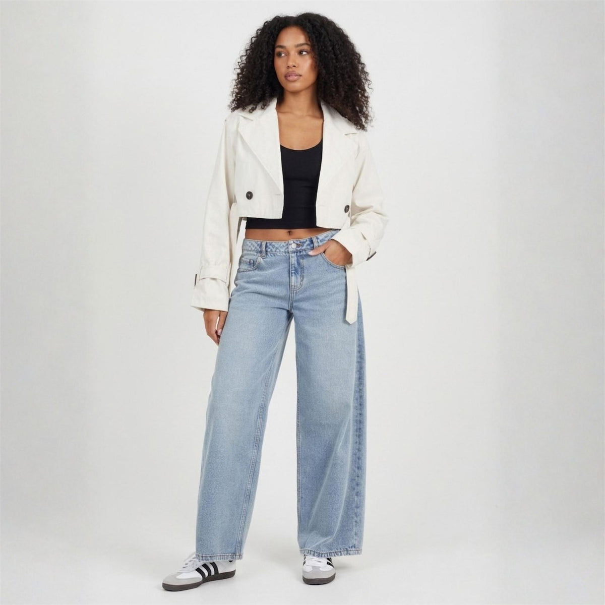 Brave Soul Soul Ladies Nuelle Cropped Trench Coat