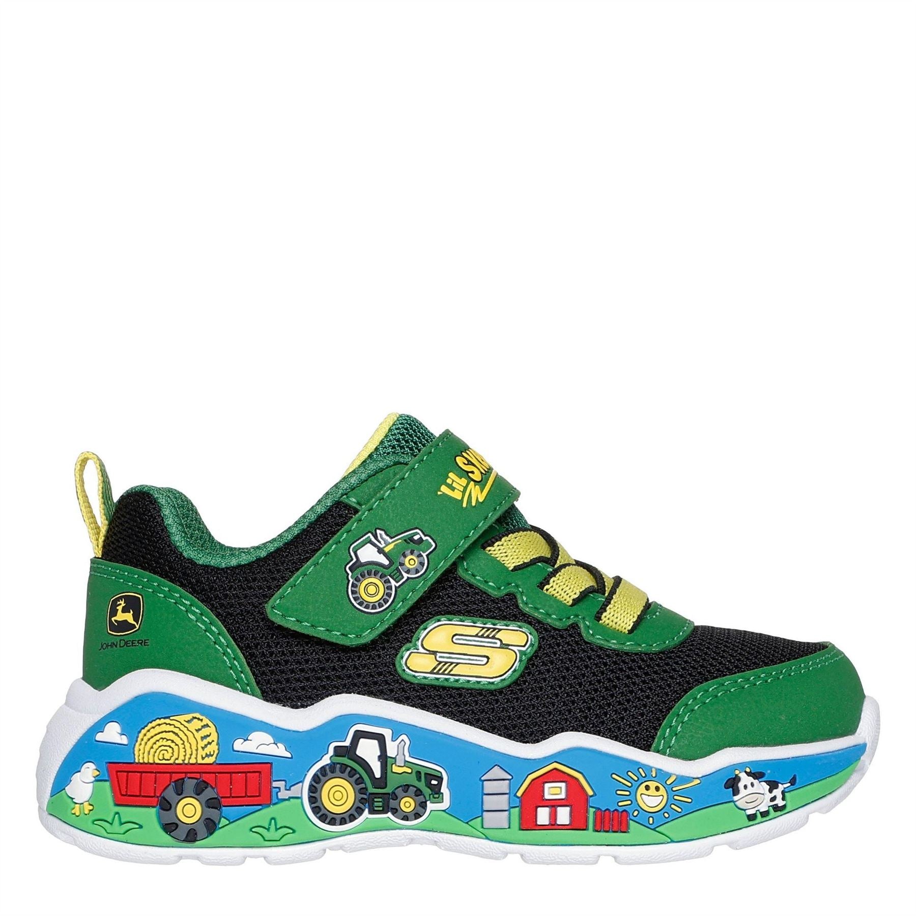 Skechers John Deere Gore  And  Strap Sneaker W T Low Top Trainers Boys