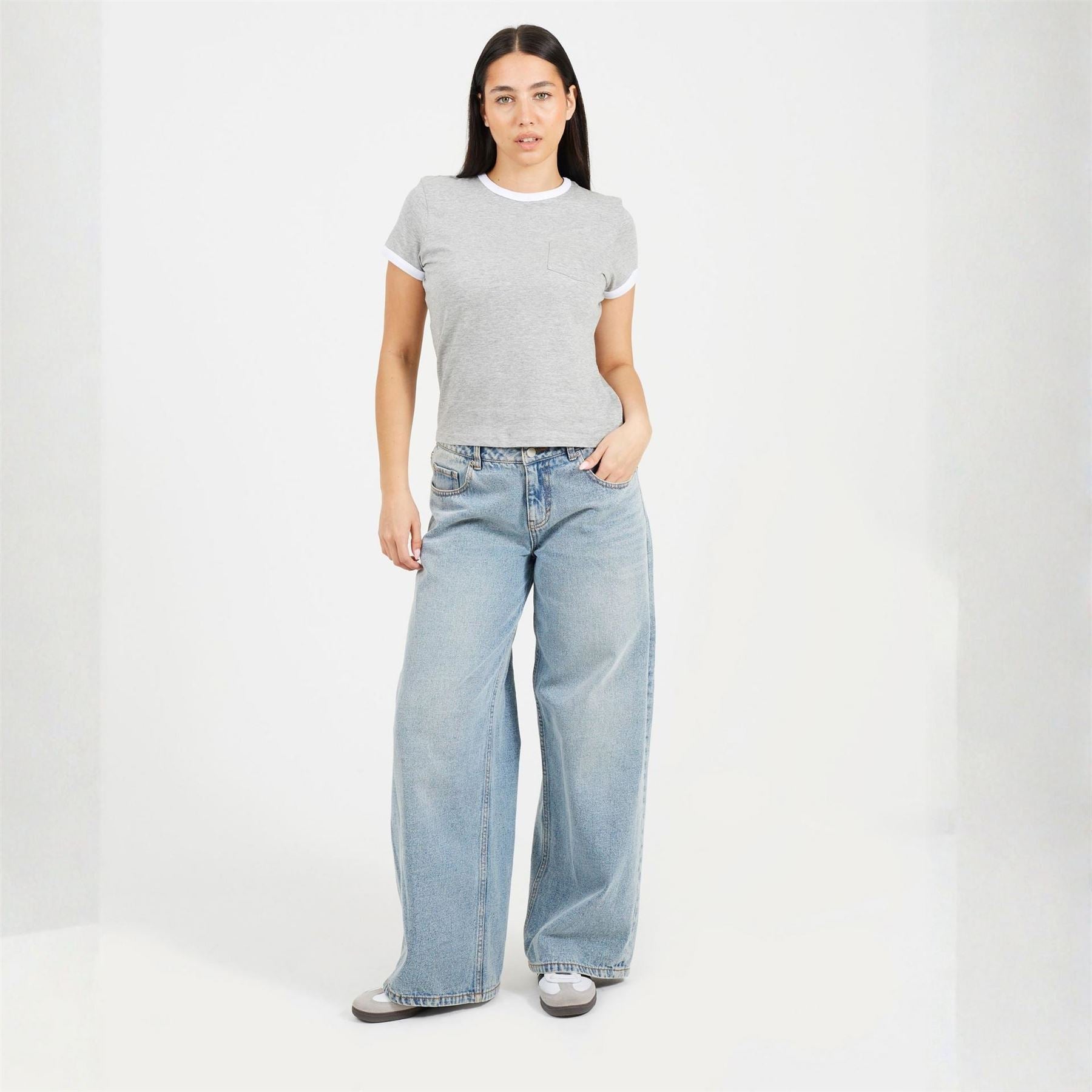 Brave Soul Sleeve Chest Pocket T Shit With Contrast Neck And Sleeve Rib