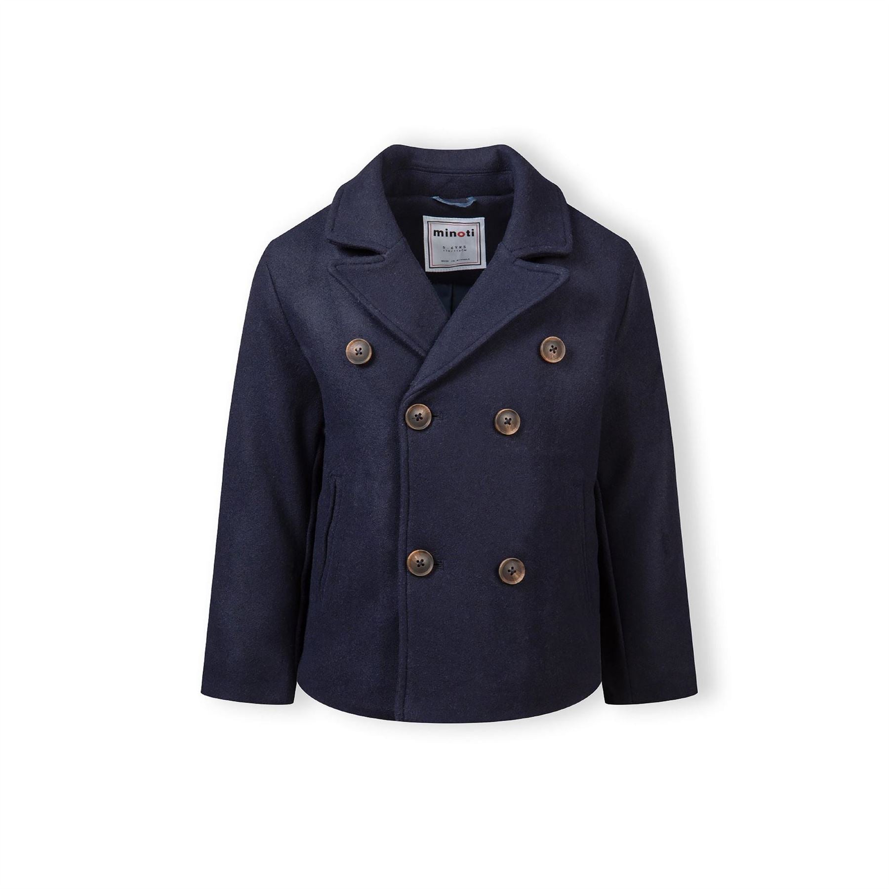 Minoti Boys Coat Double Breasted With Lapel Navy