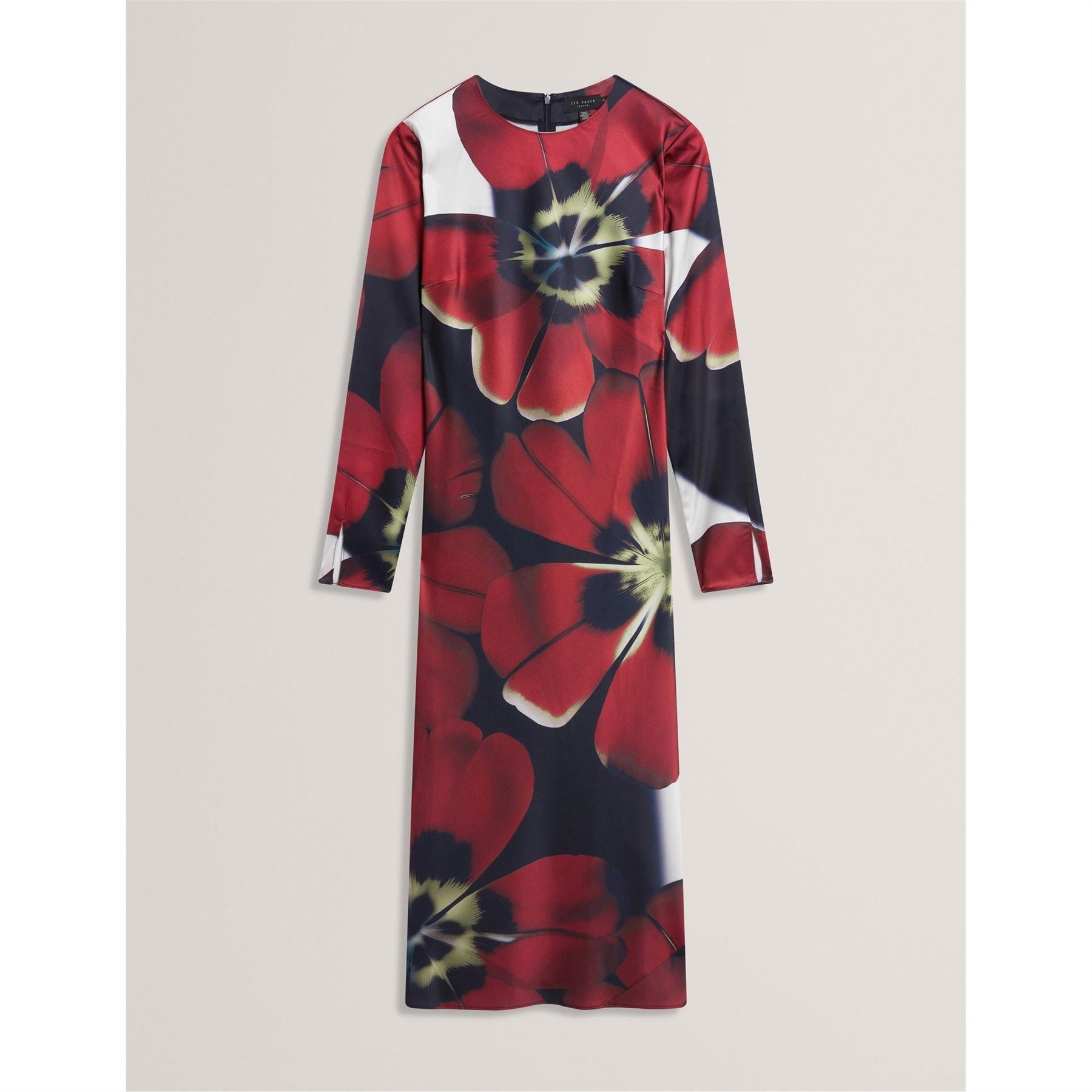 Ted Baker Jewel Neck Long Sleeve Midi Dress
