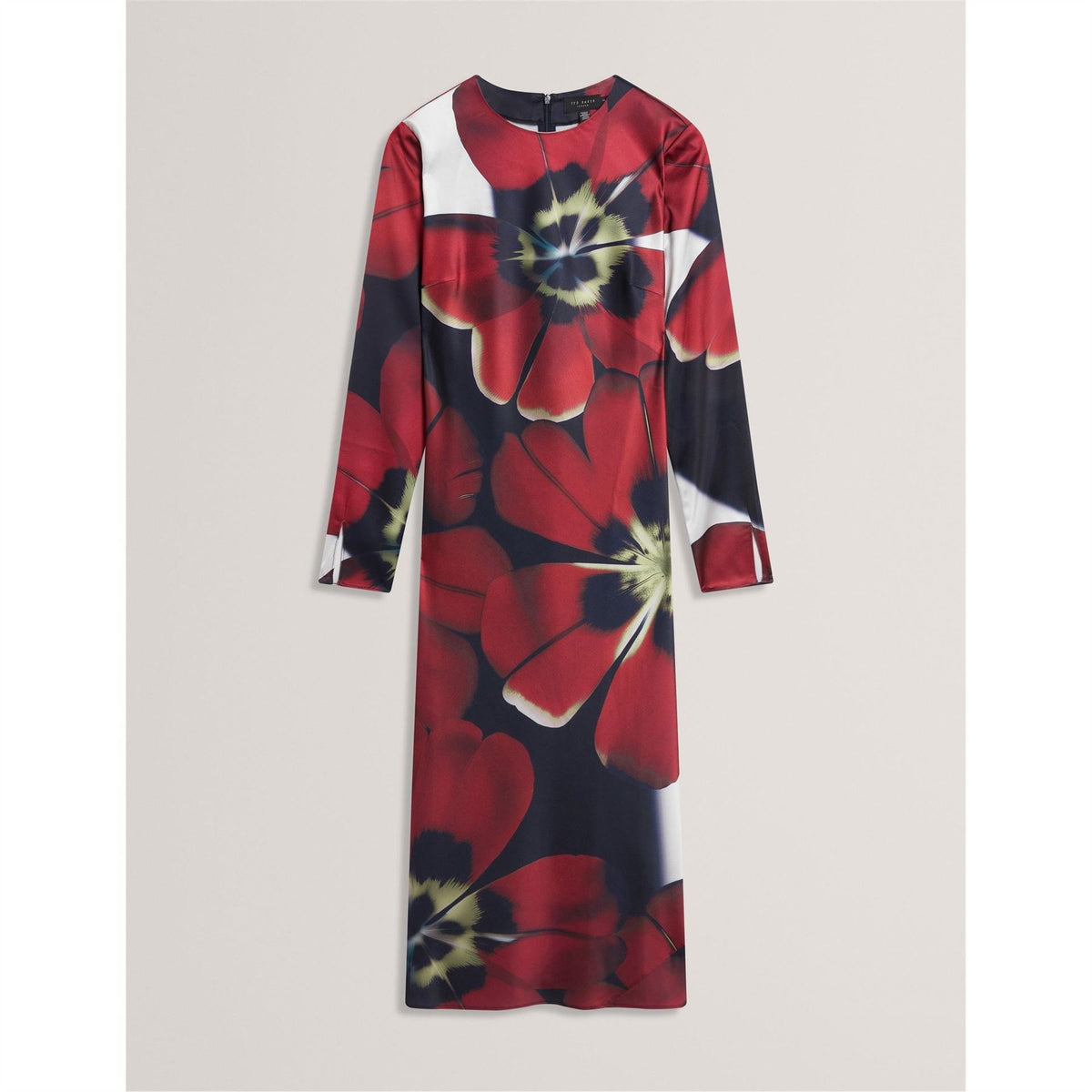 Ted Baker Jewel Neck Long Sleeve Midi Dress