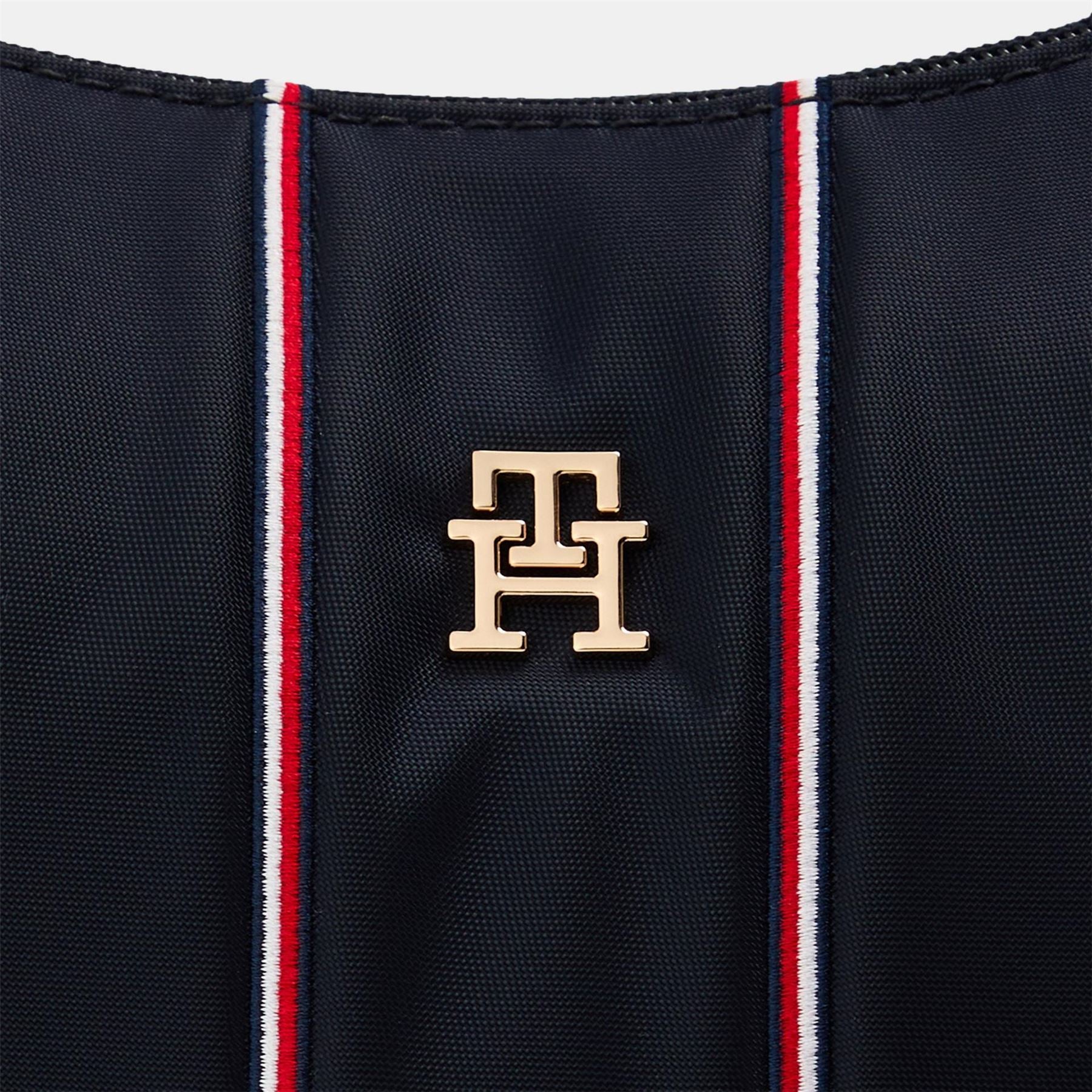 Tommy Hilfiger Popette Vertical Stripe Crescent Hobo Bag
