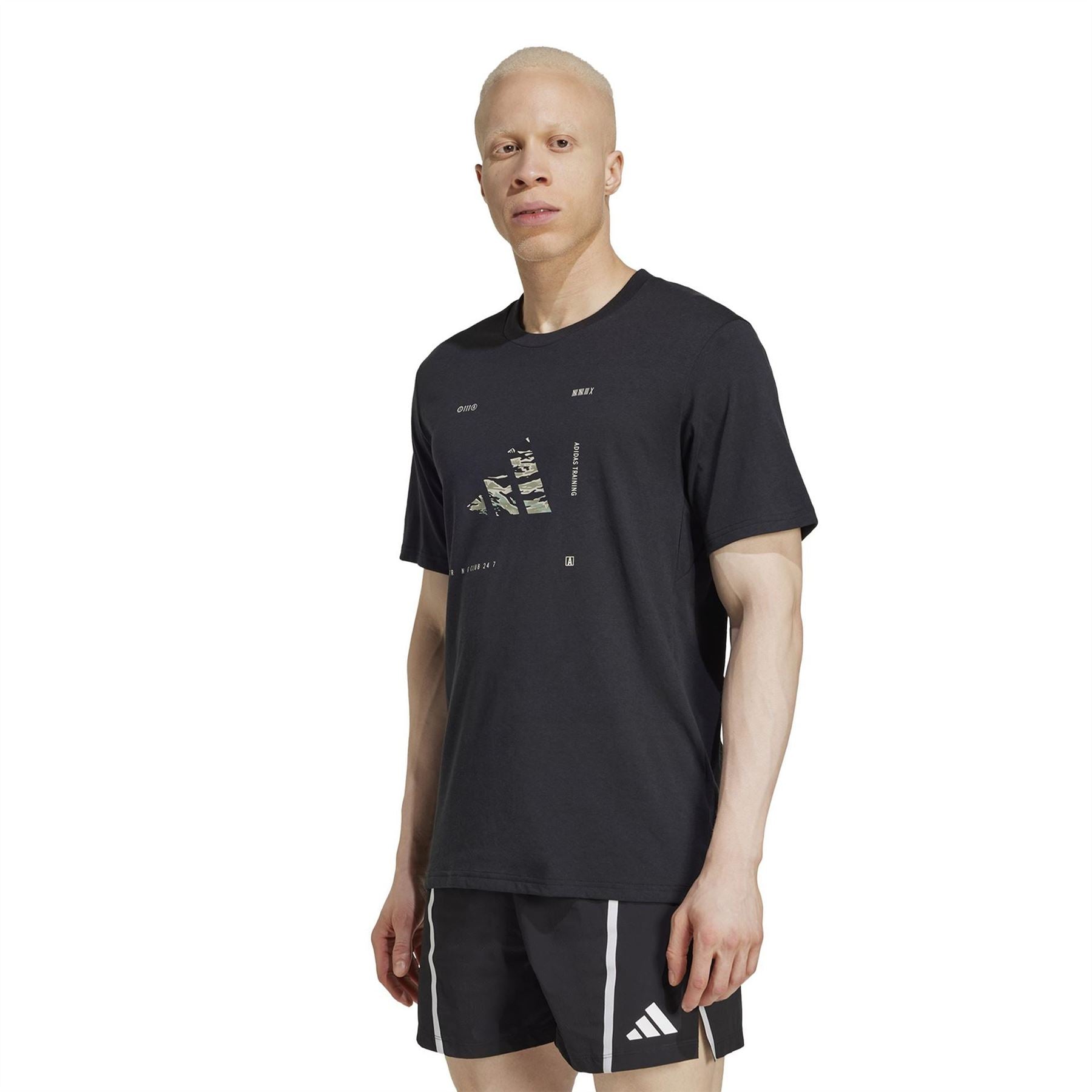 adidas Text Graphic Crew Neck Short Sleeve Jersey T-Shirt