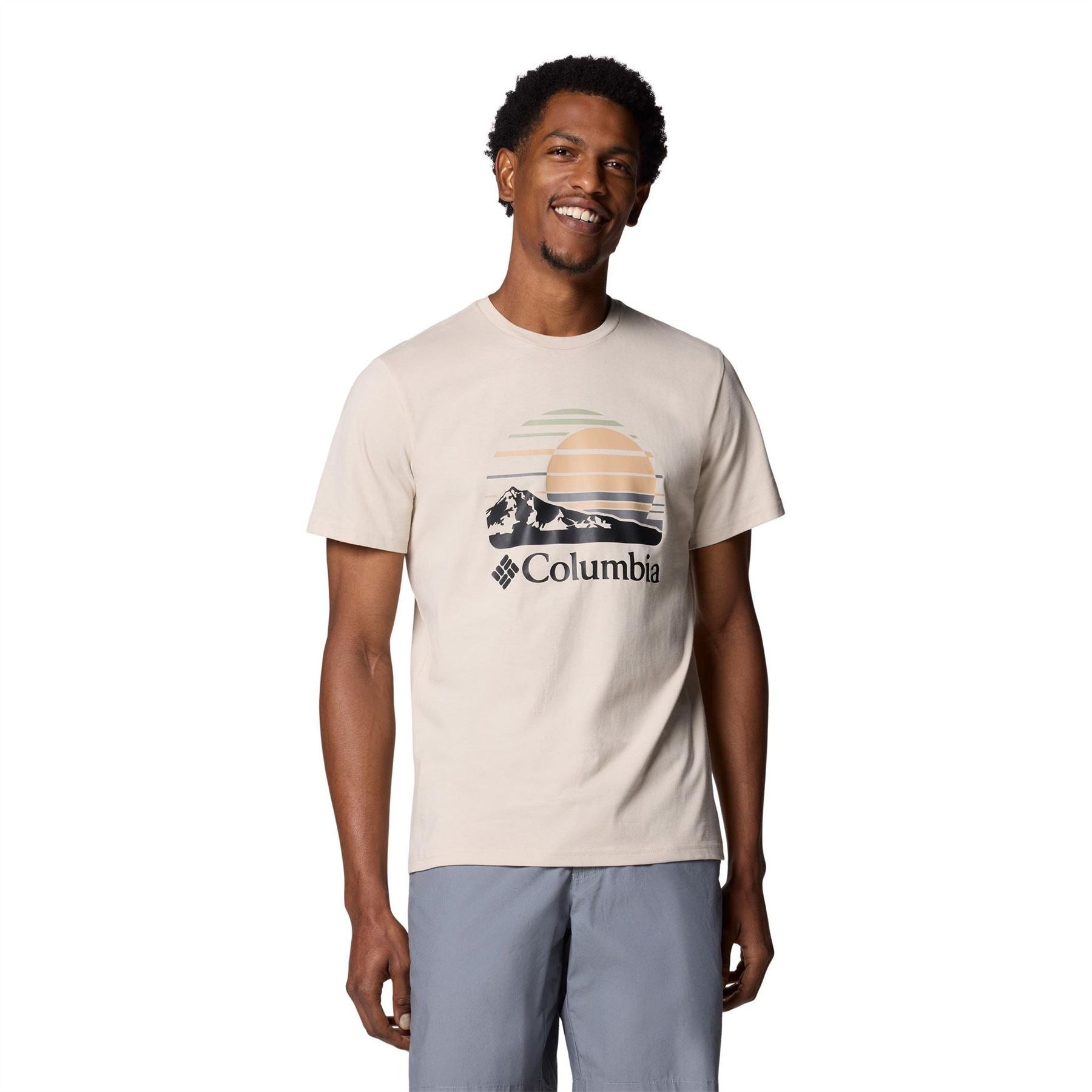 Columbia Geographic Print Crew Neck Regular Fit T-Shirt