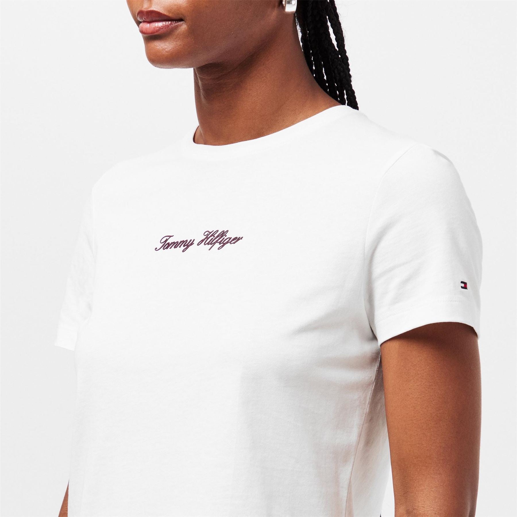 Tommy Hilfiger Script Embroidered Regular Fit Crew Neck T-Shirt