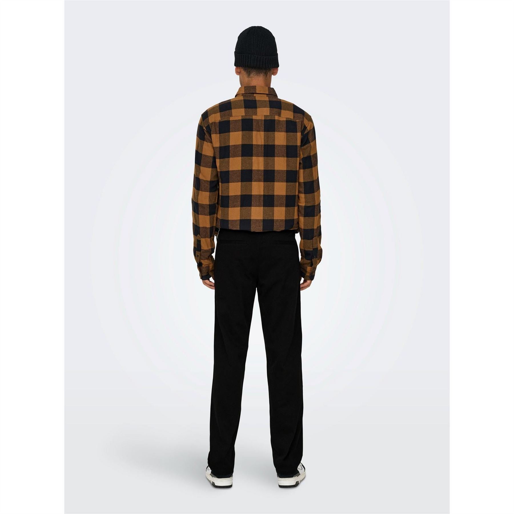 Only Solid Patterned Straight Leg Trousers
