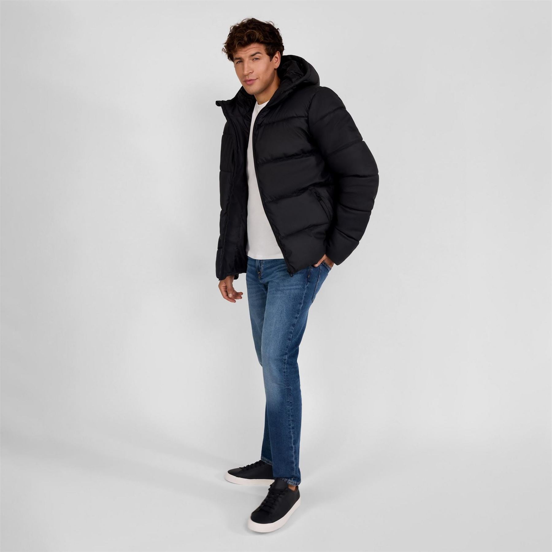 Minoti Men Pu Jacket Zip Pockets Black