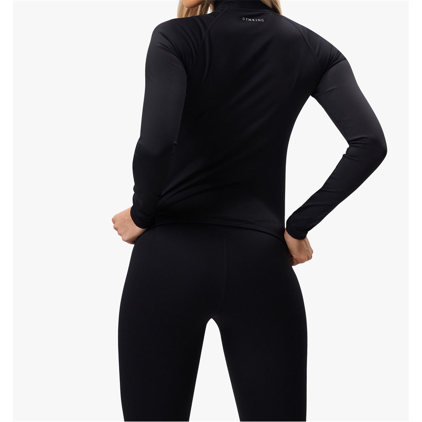 Gym King 365 Heathered Patterned Full Zipper Running Jacket