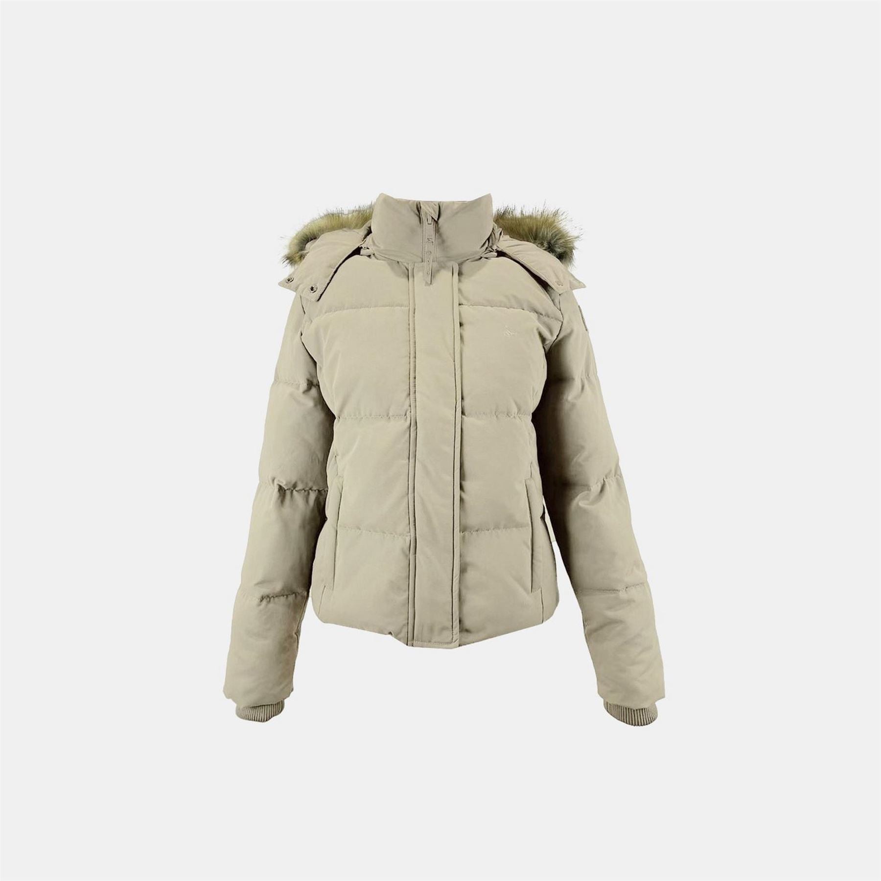Jack Wills Riley Wind Resistant Detachable Hood Short Puffer Jacket