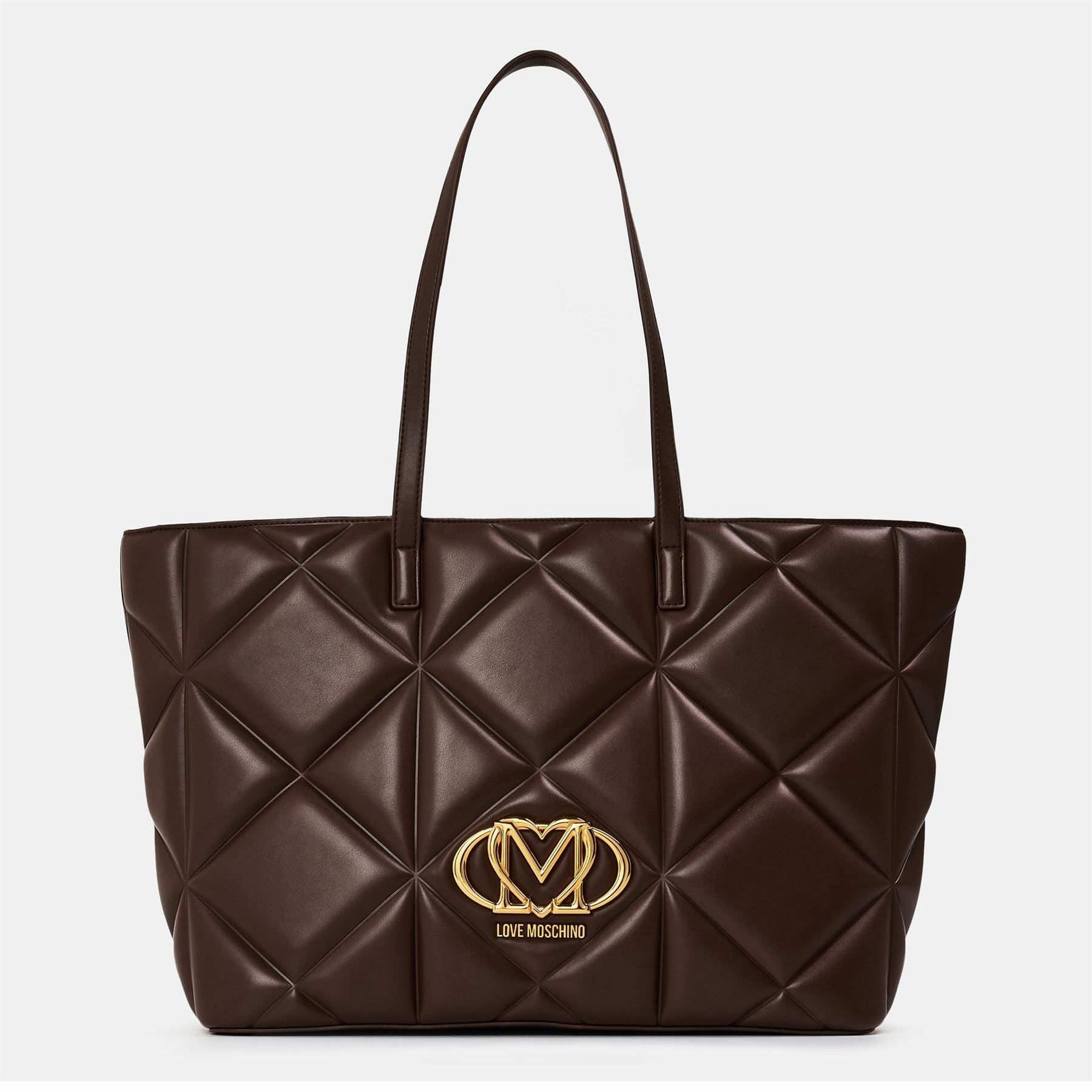 Love Moschino Quilt Rectangle Shape Tote with Gold Tone Hardware