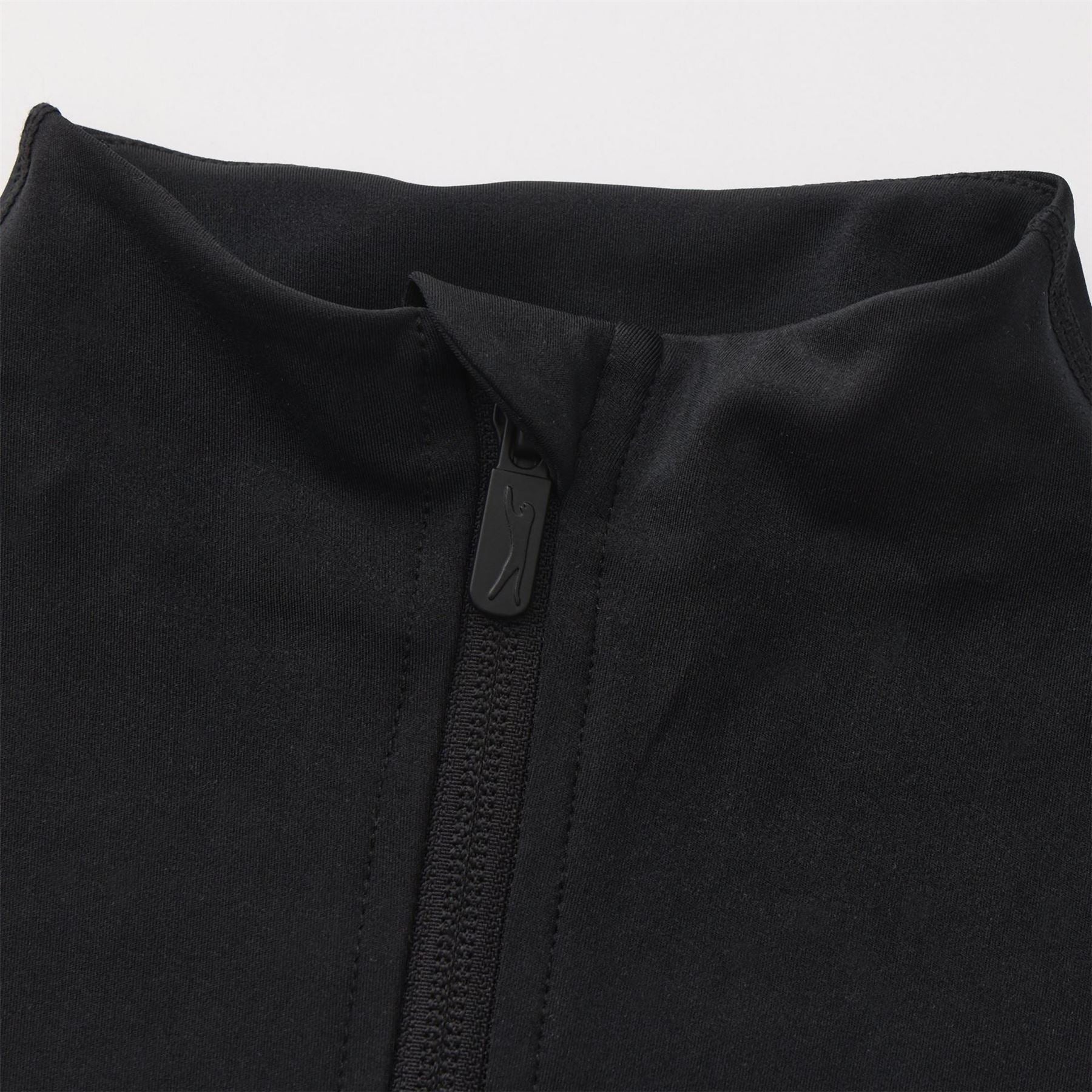 Slazenger Fitness Solid Patterned Full Zipper Band Collared Track Jacket