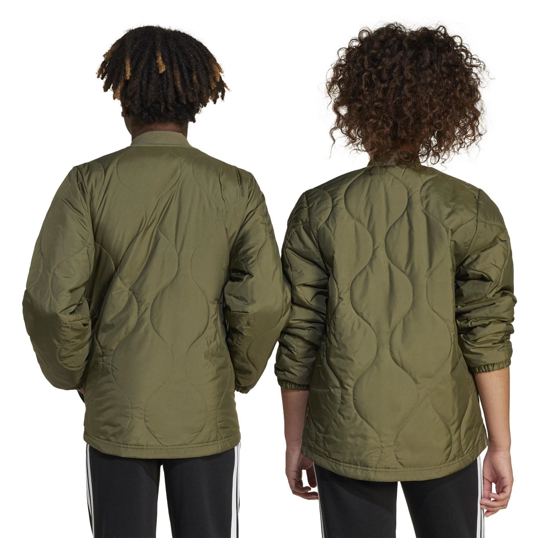 adidas Textured Zipped Pocket Mock Neck Puffer Jacket