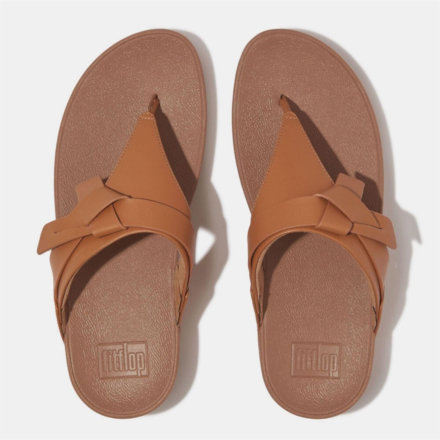 Fitflop Folded Knot Leather Toe Post Sandals