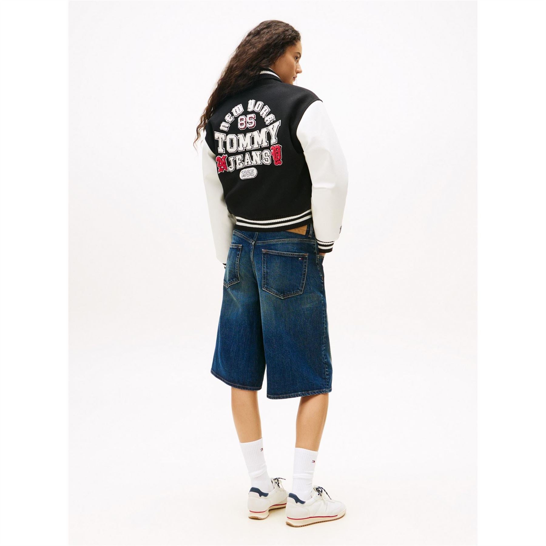 Tommy Jeans Varsity Snap Button Embroidered Ribbed Cuff Jacket