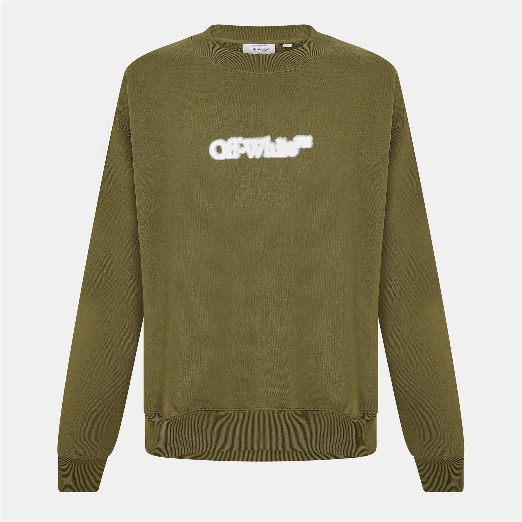 Off White Crew Neck Long Sleeve Regular Fit Sweatshirt