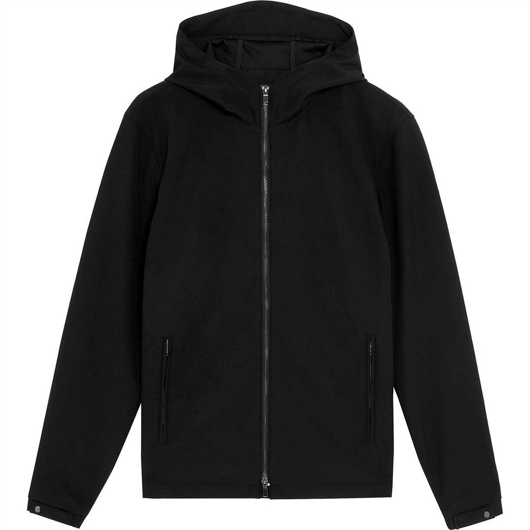 Lyle and Scott Solid Patterned Hooded Softshell Jacket with Zipped Pocket