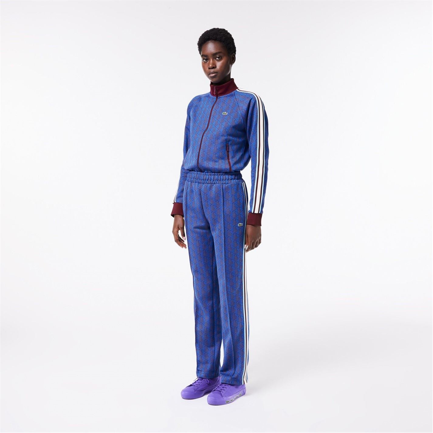 Lacoste Geometric Patterned Side Stripes Track Pants