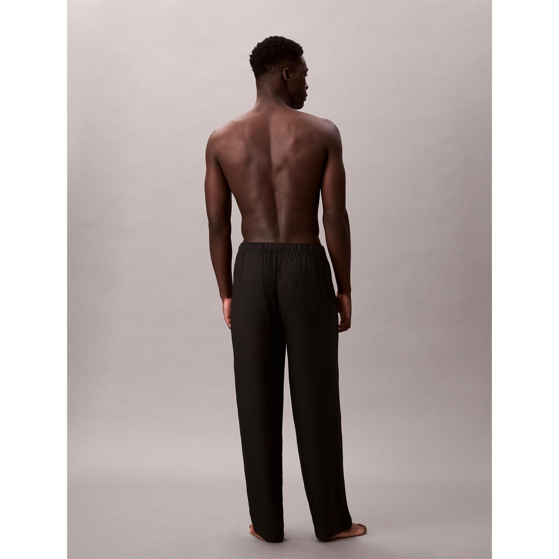 Calvin Klein Satin Geometric Patterned Wide Leg Pajama Pants